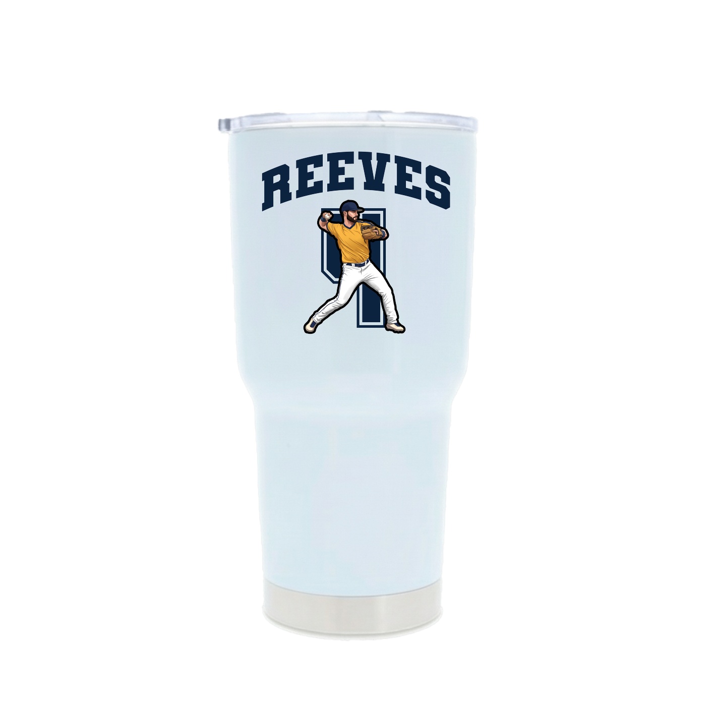 30oz Stainless Steel Tumbler — Number in White