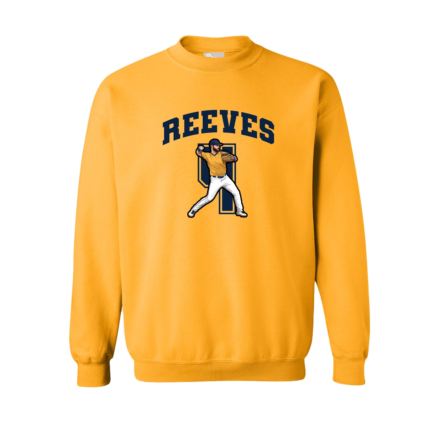 Fleece Crew — Number in Gold
