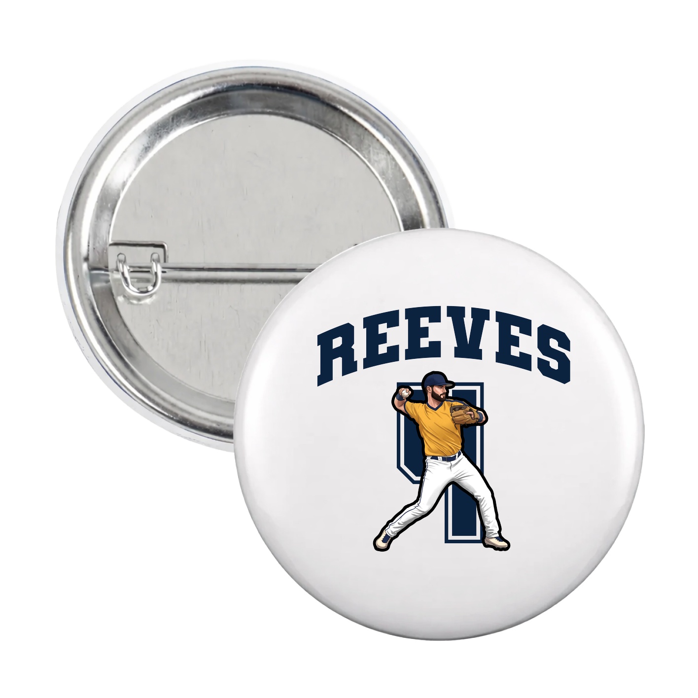 Game Day Button — Number in White