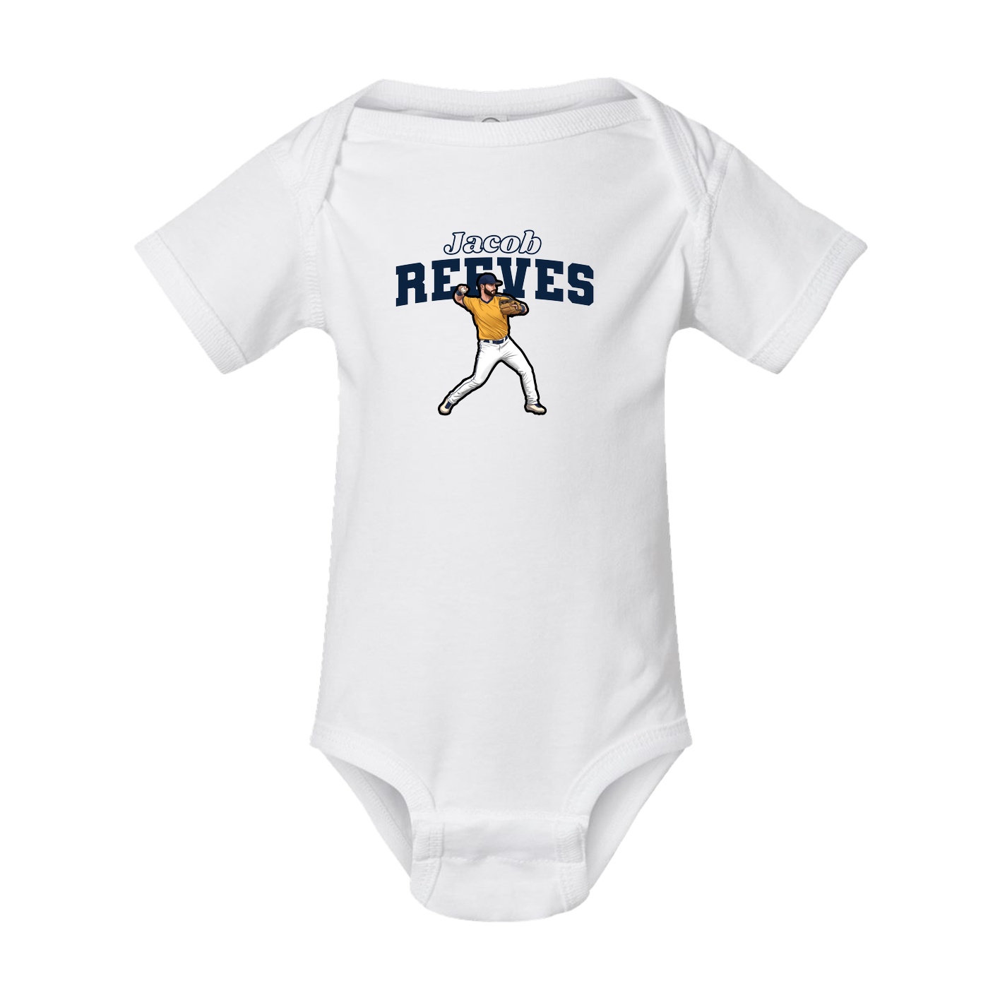 Baby Onesie — Name Arch in White