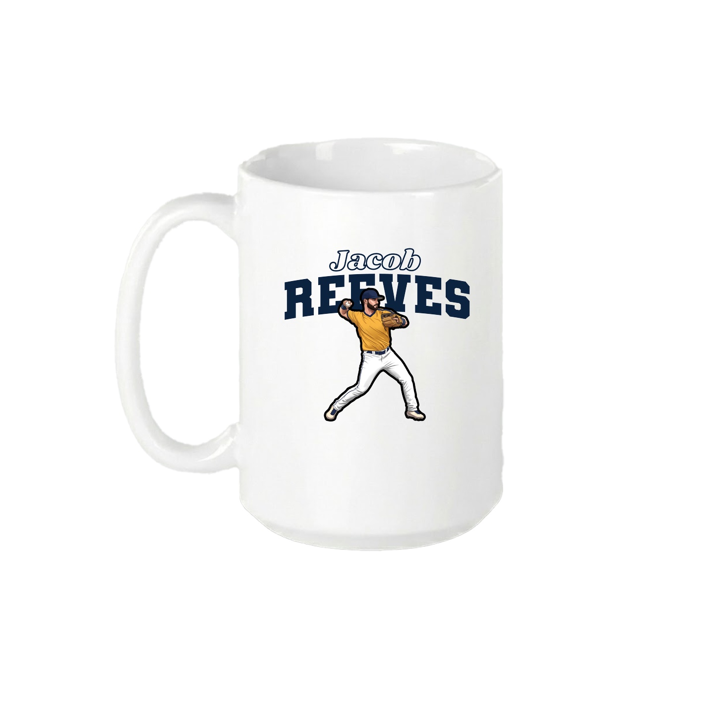 15oz Coffee Mug — Name Arch in White