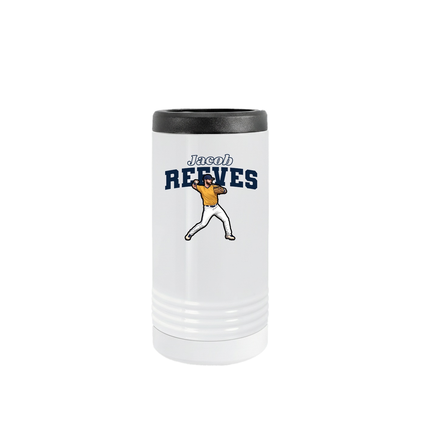 Slim Beverage Holder — Name Arch in White