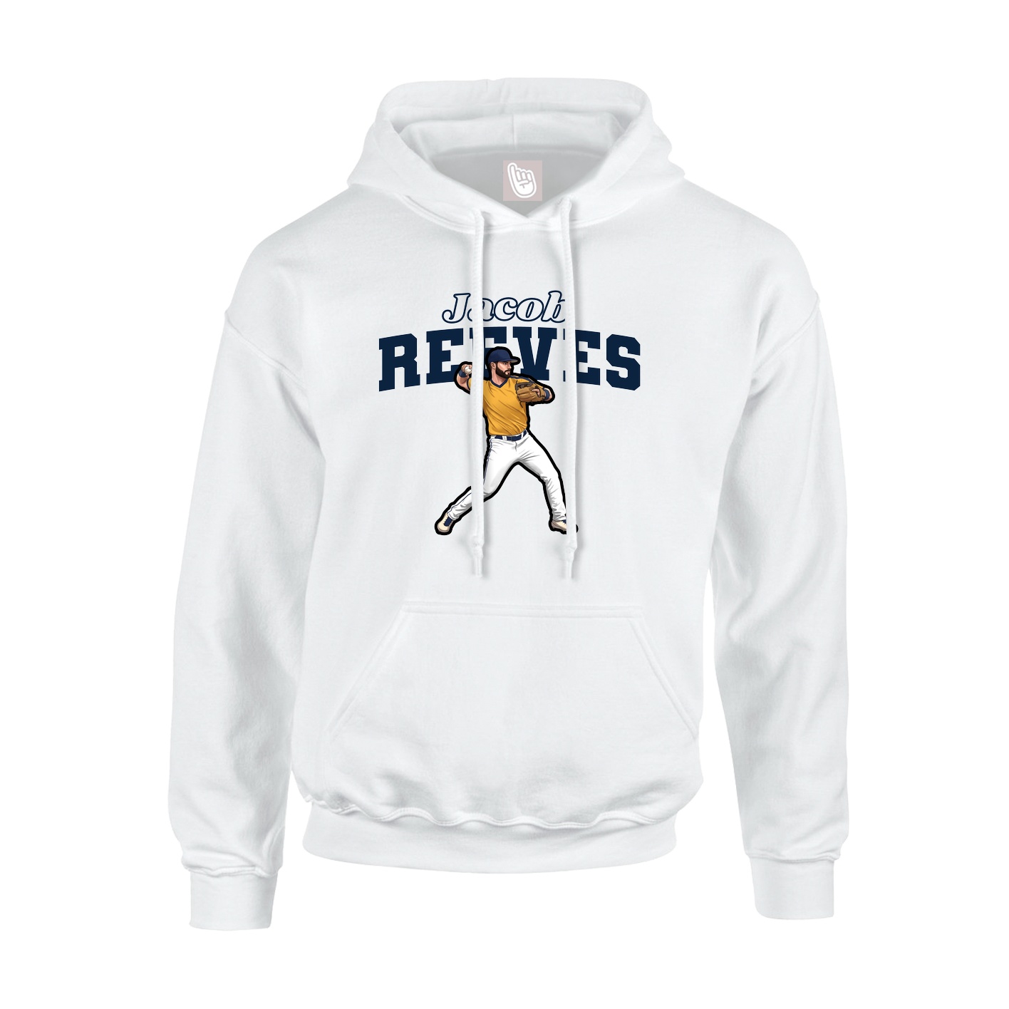 Youth Hoodie — Name Arch in White