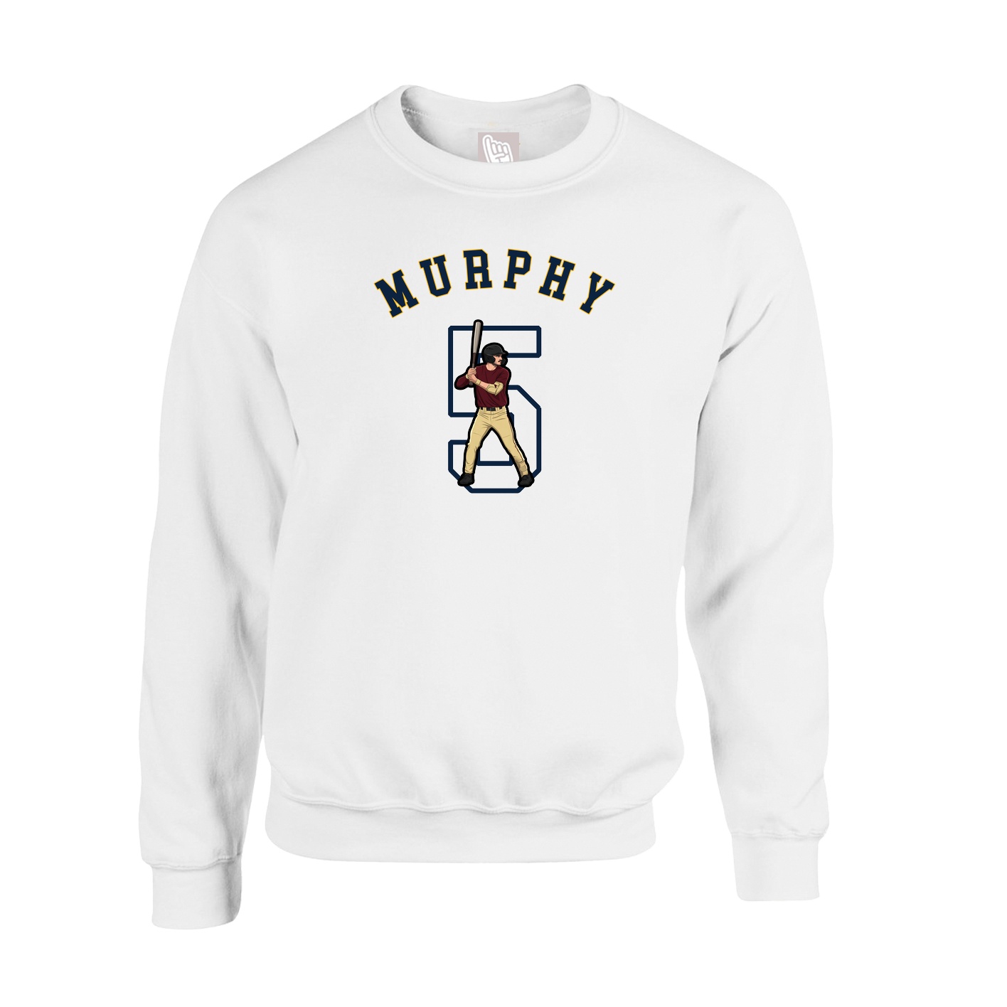 Fleece Crew — Shirsey Arch in White