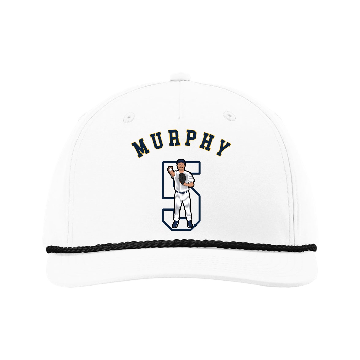Five-Panel Classic Rope Cap — Shirsey Arch in White
