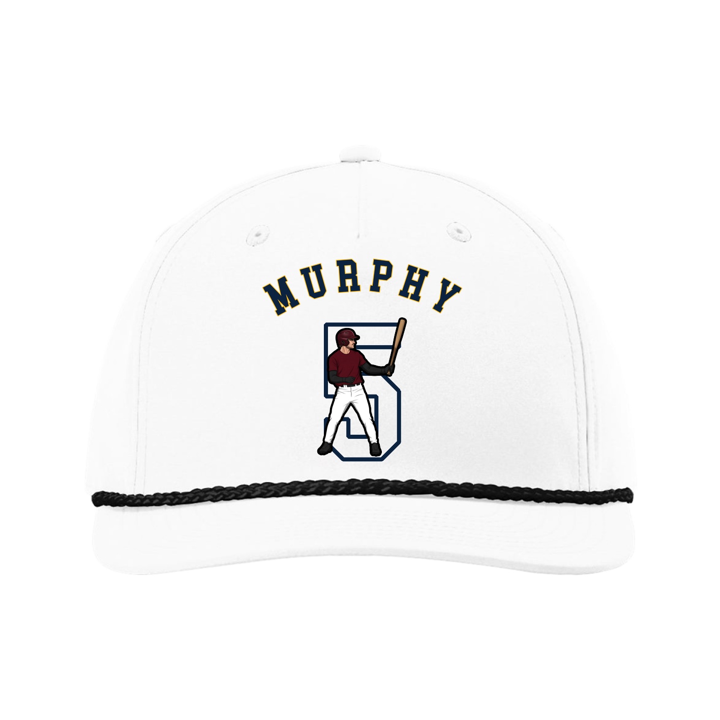 Five-Panel Classic Rope Cap — Shirsey Arch in White