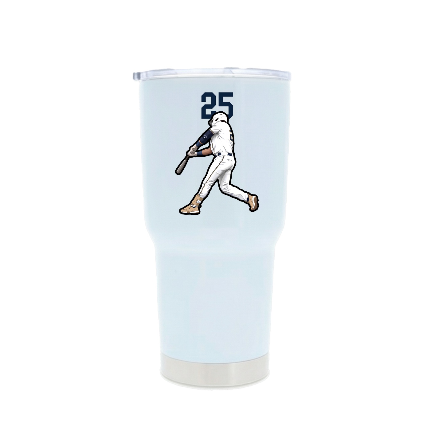 30oz Stainless Steel Tumbler — Number Top in White