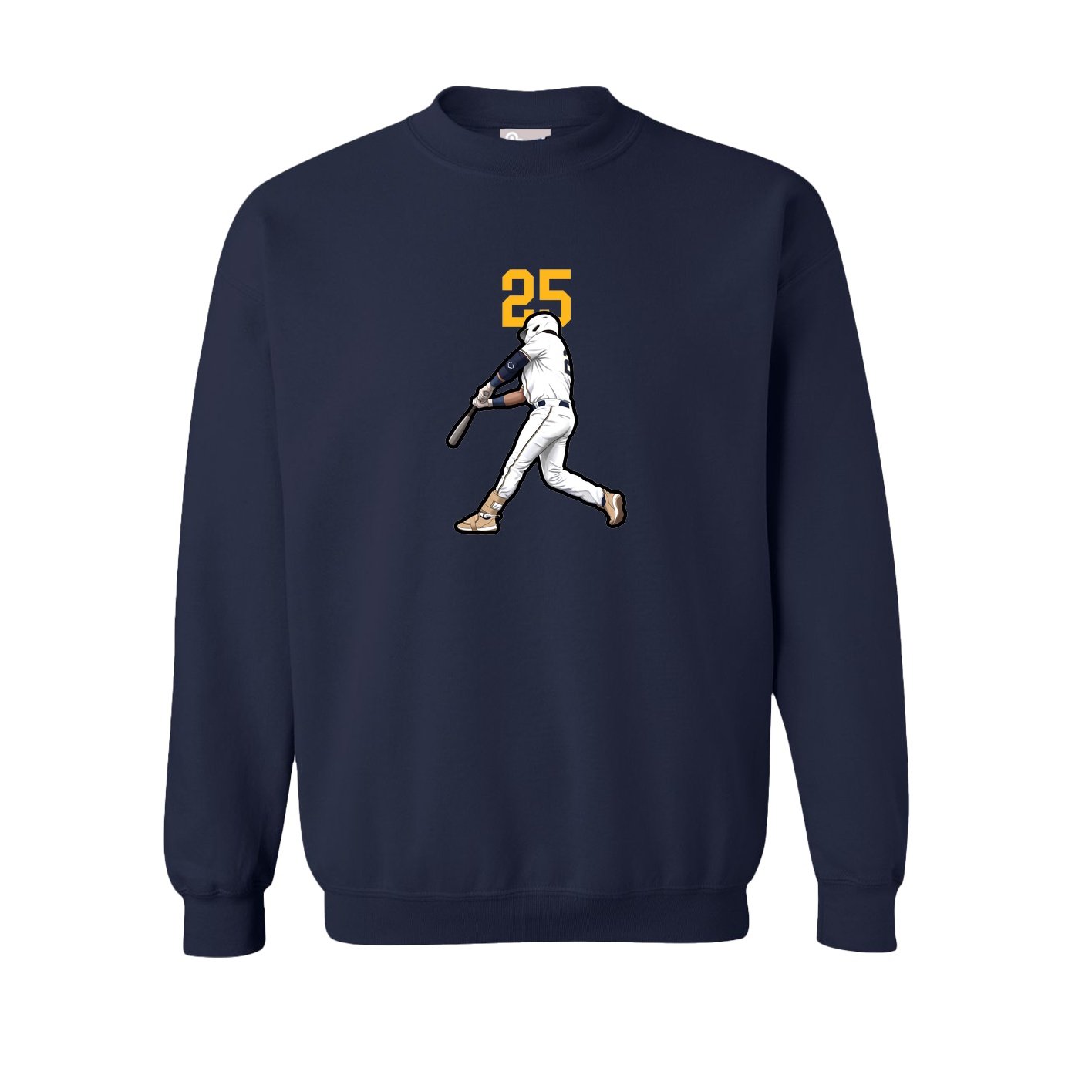 Fleece Crew — Number Top in Navy