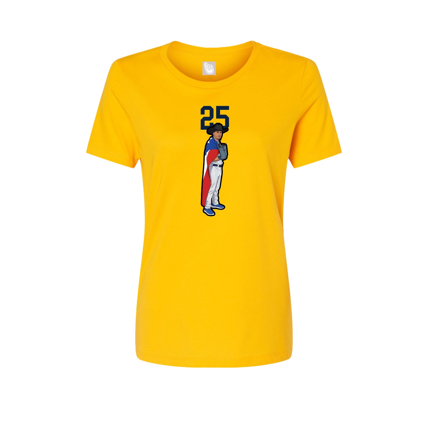 Womens Tee — Number Top in Gold