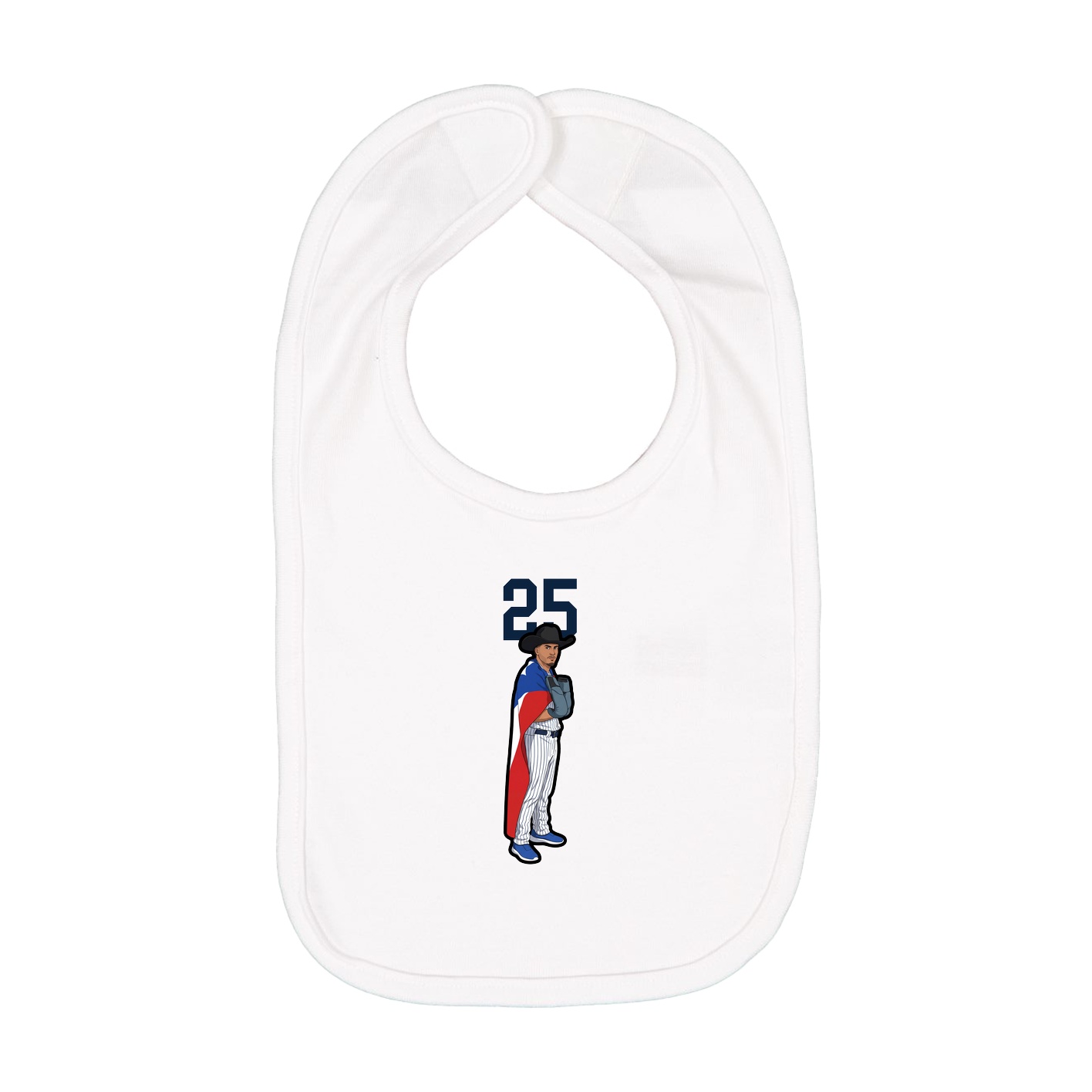 Infant Bib — Number Top in White