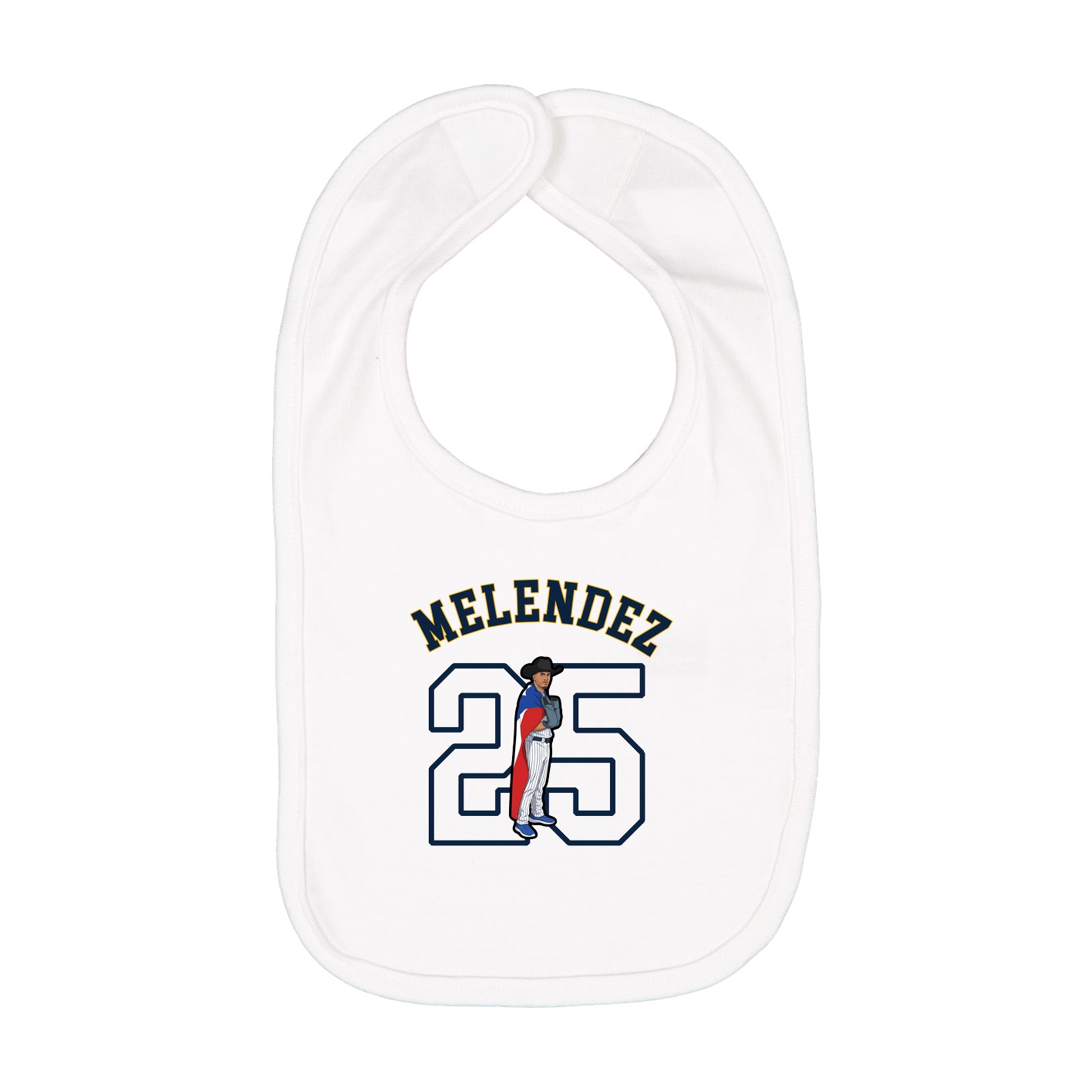 Infant Bib — Shirsey Arch in White