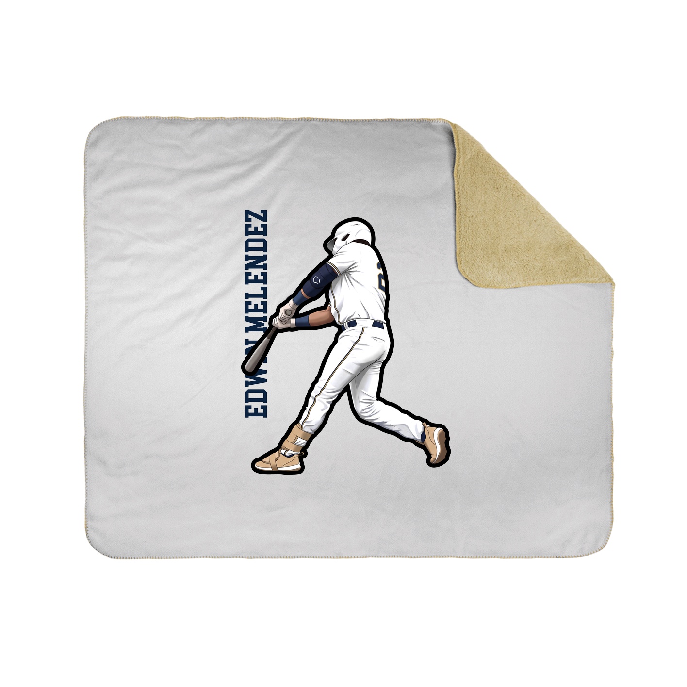 Throw Blanket — Name Vertical in White