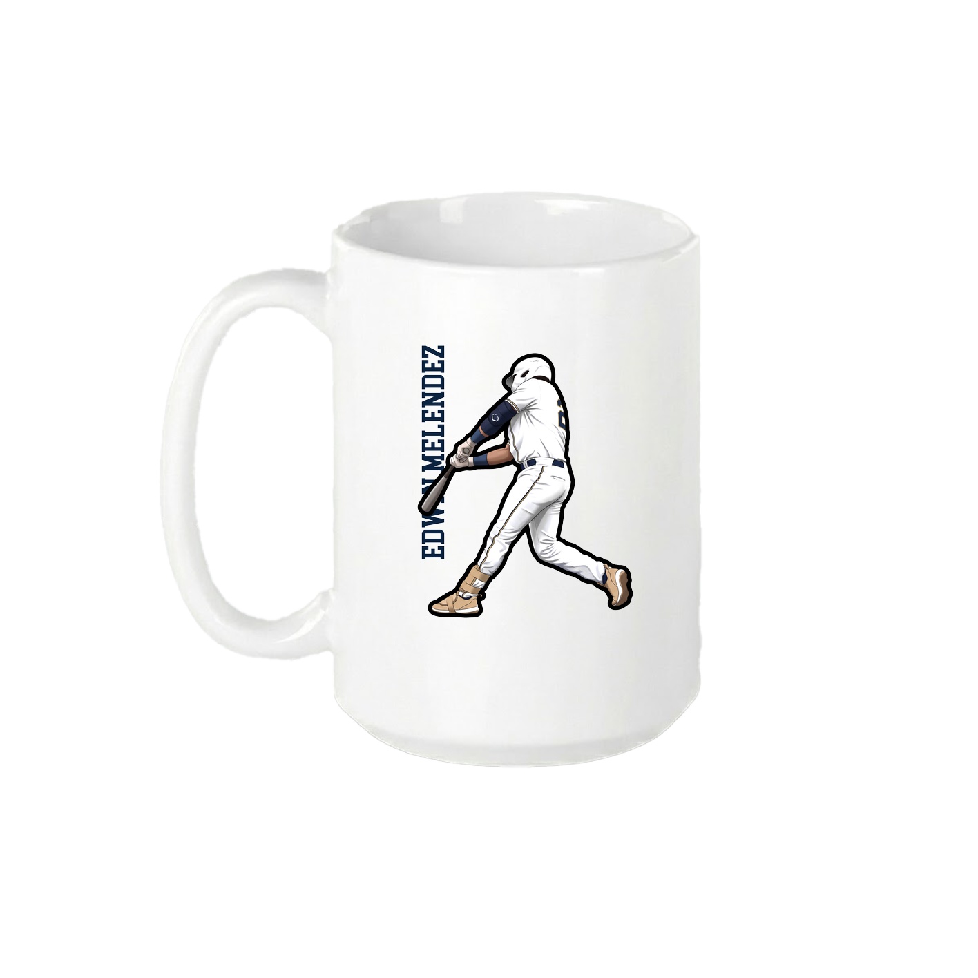 15oz Coffee Mug — Name Vertical in White