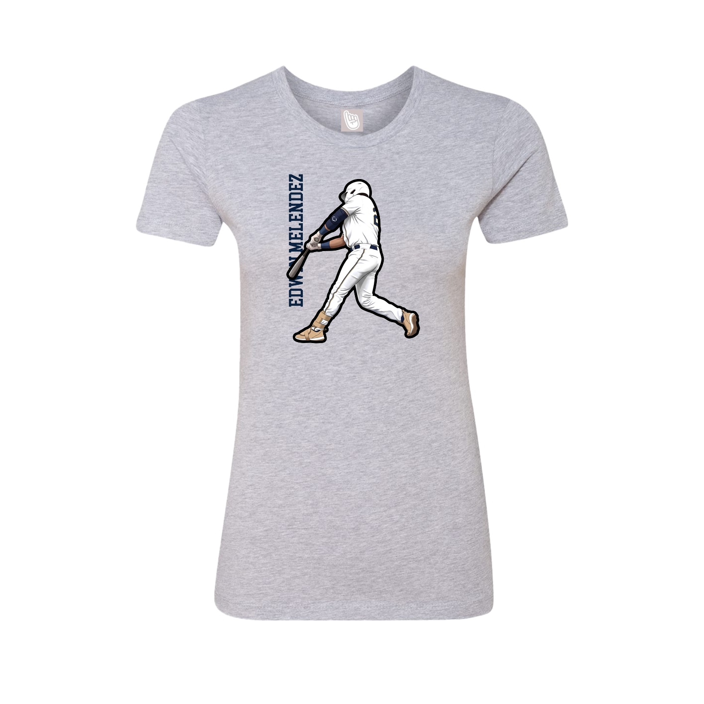 Womens Tee — Name Vertical in Grey