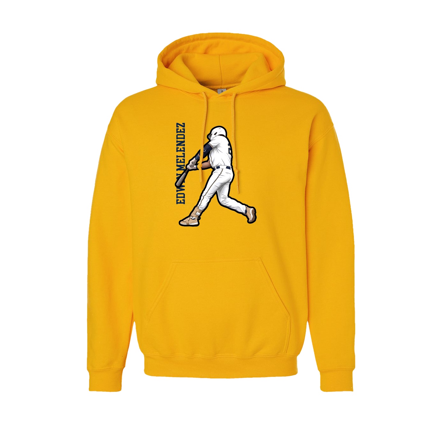 Hoodie — Name Vertical in Gold