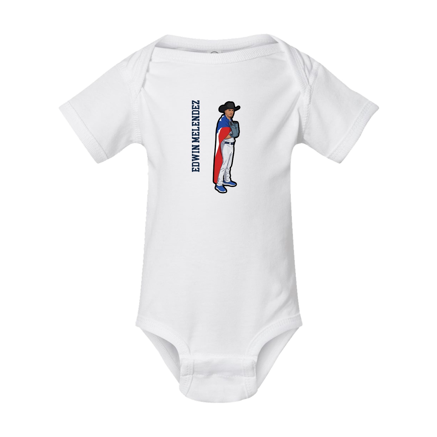 Baby Onesie — Name Vertical in White