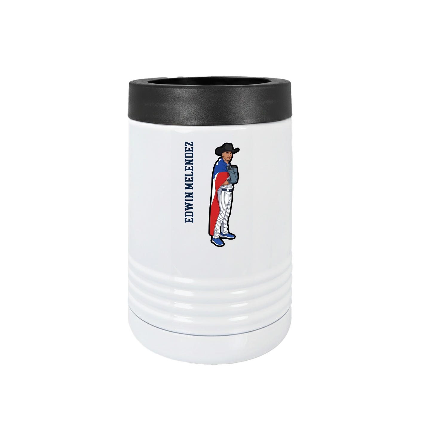 Beverage Holder — Name Vertical in White