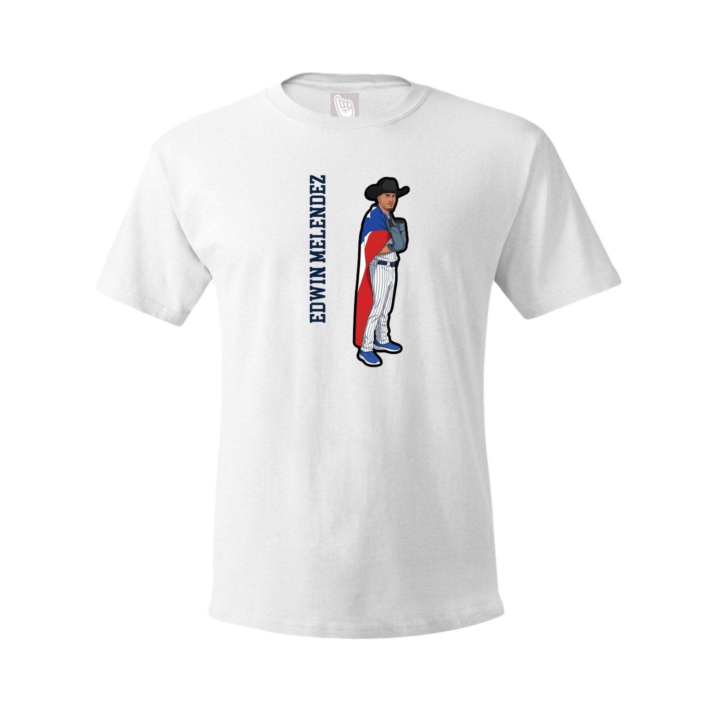 Youth Tee — Name Vertical in White