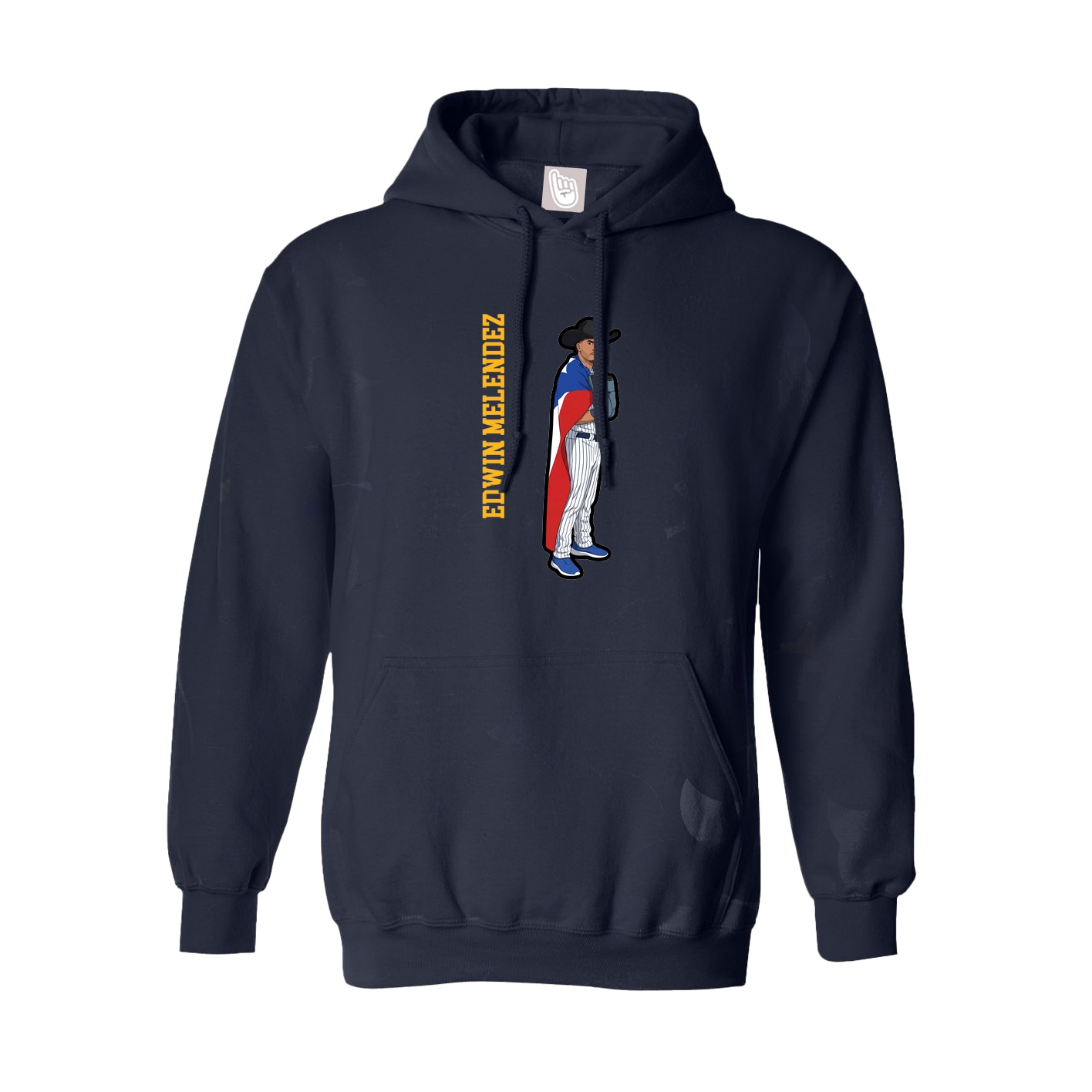 Hoodie — Name Vertical in Navy