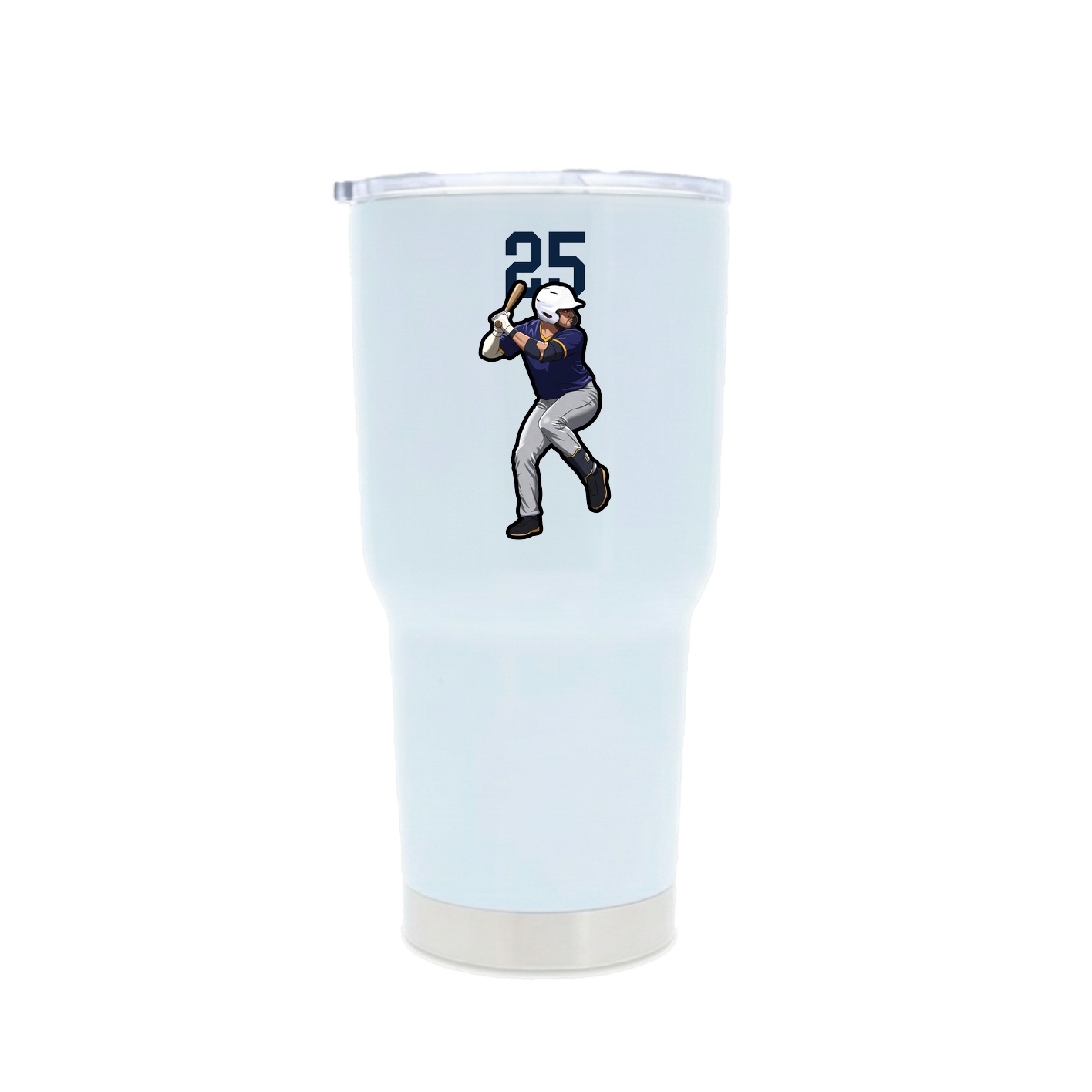 30oz Stainless Steel Tumbler — Number Top in White