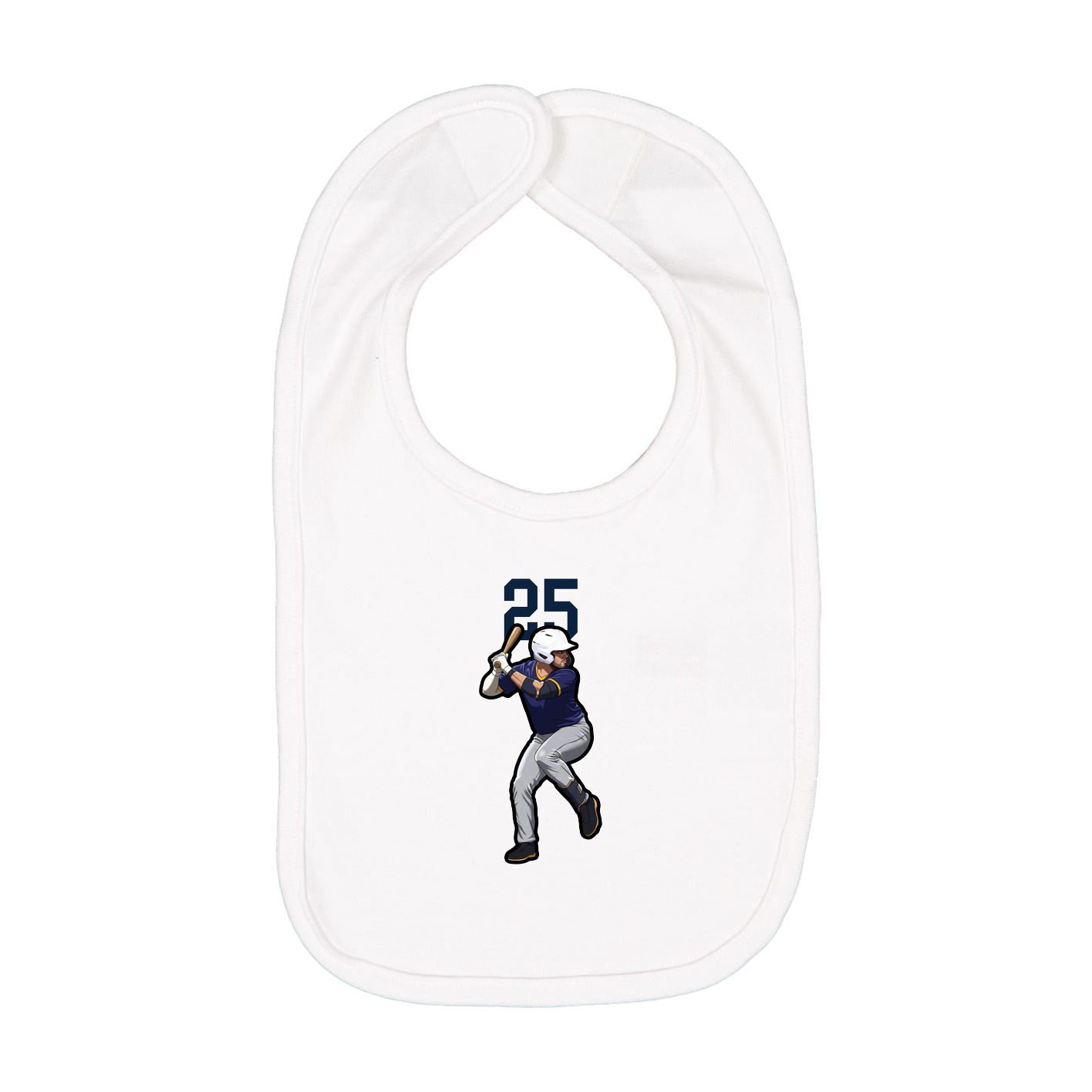 Infant Bib — Number Top in White