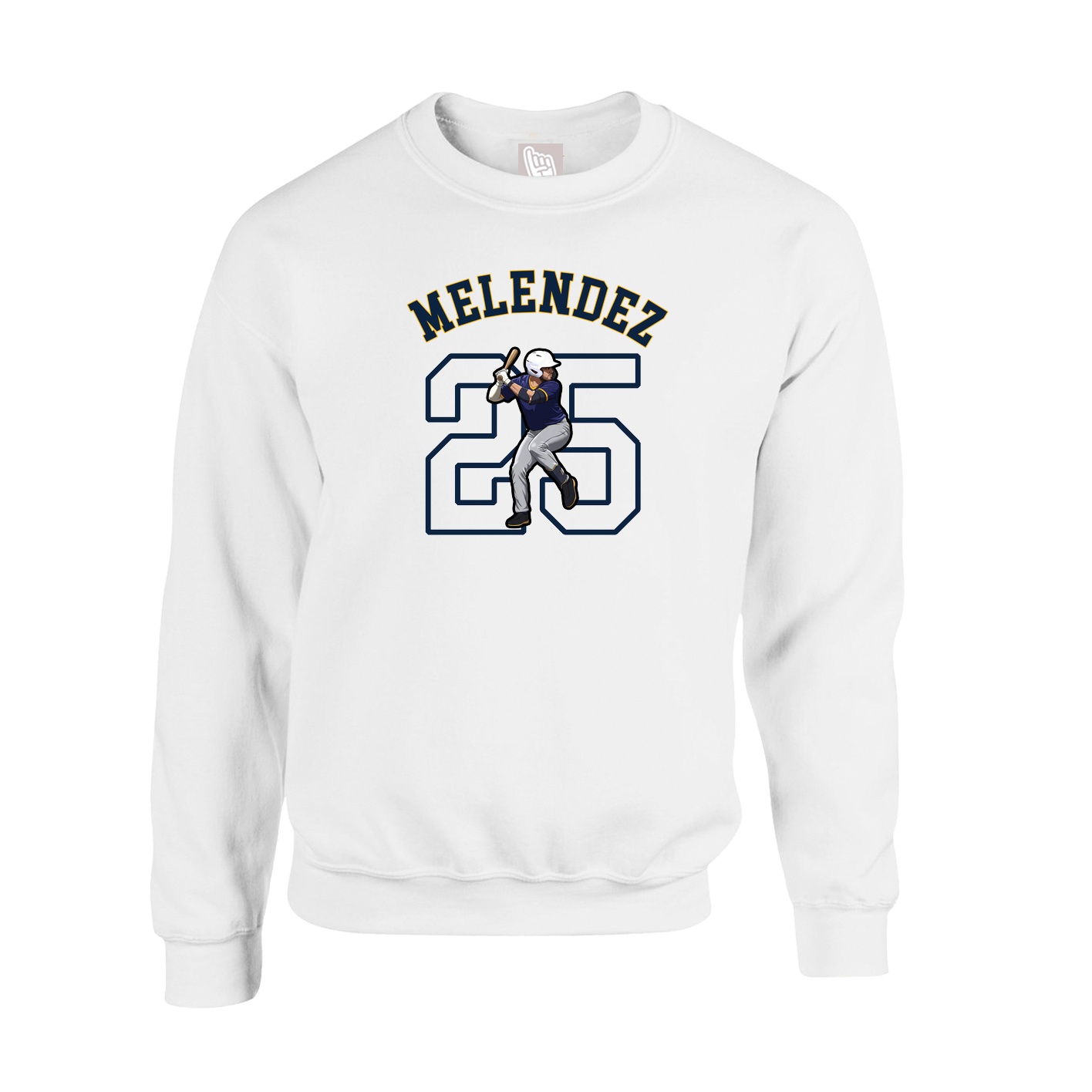 Fleece Crew — Shirsey Arch in White