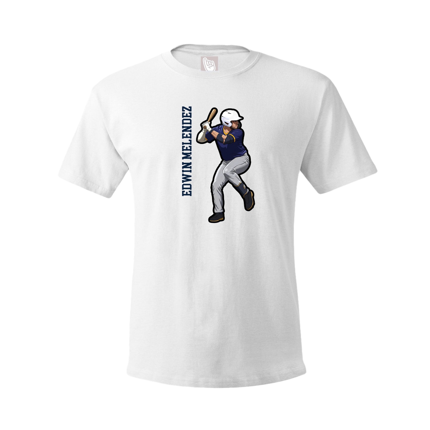 Tee — Name Vertical in White