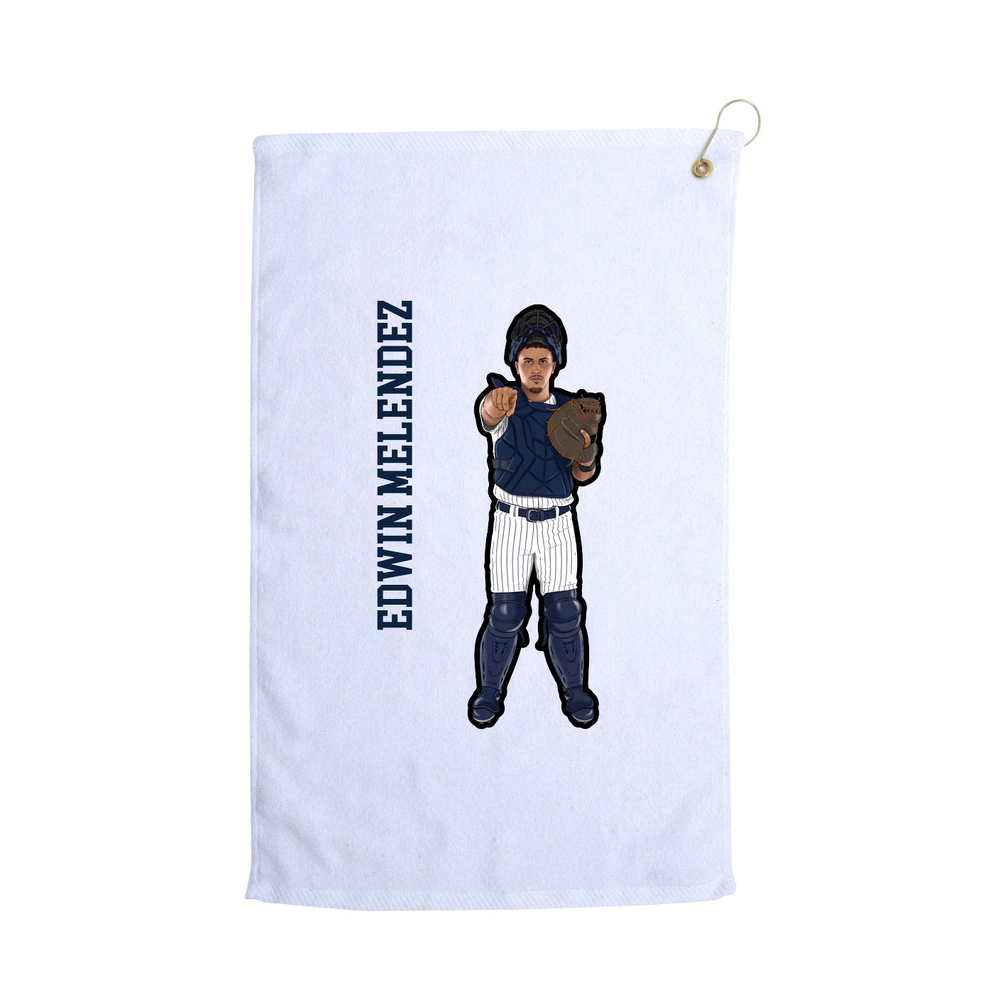 Golf Towel — Name Vertical in White