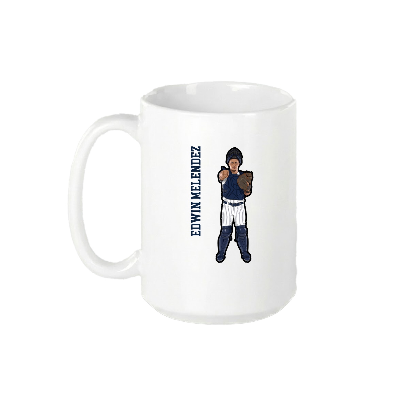 15oz Coffee Mug — Name Vertical in White