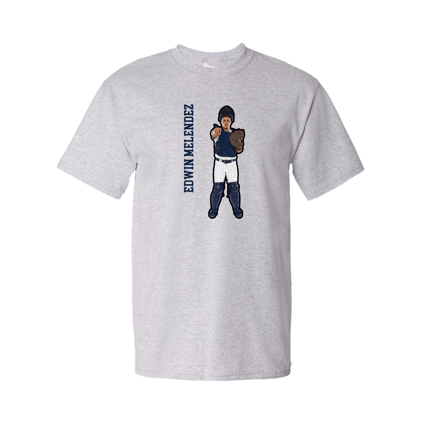Tee — Name Vertical in Grey