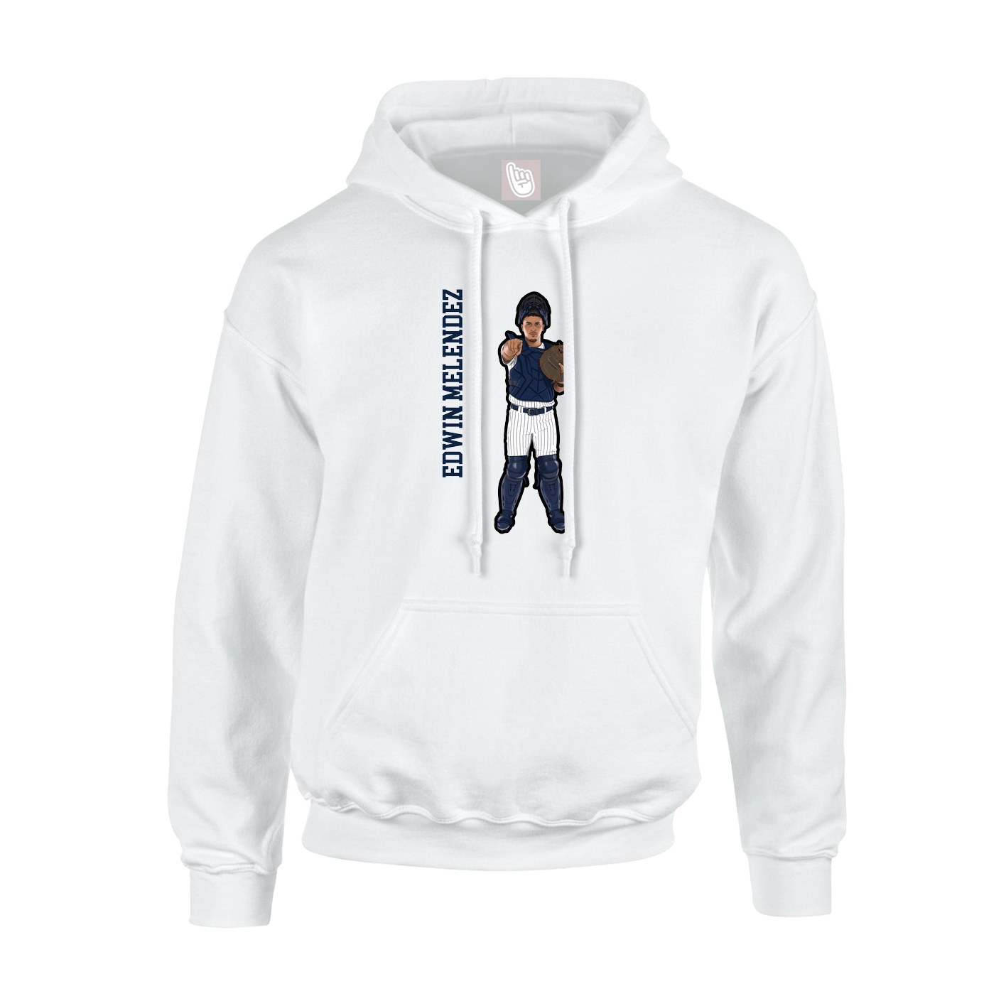 Hoodie — Name Vertical in White