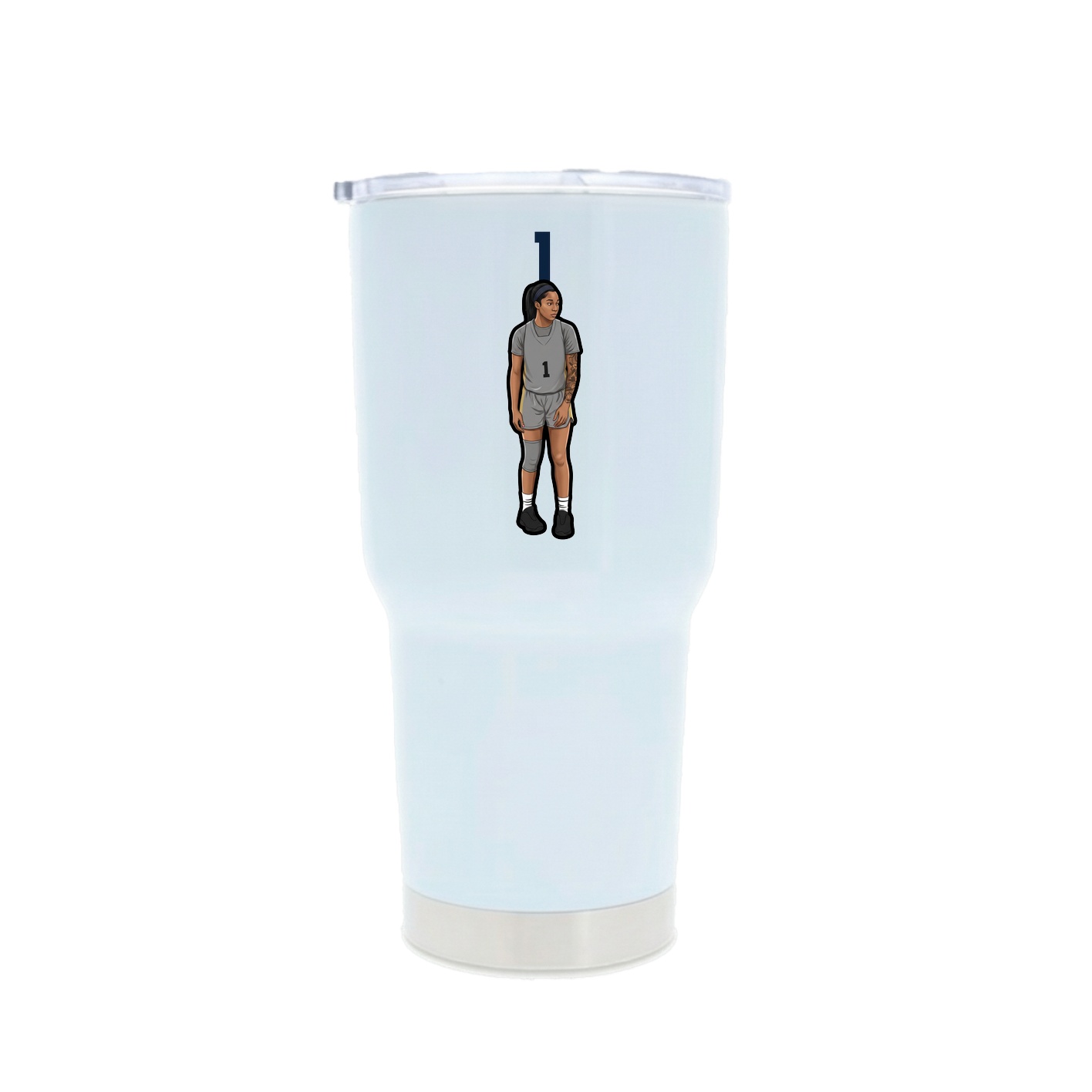 30oz Stainless Steel Tumbler — Number Top in White