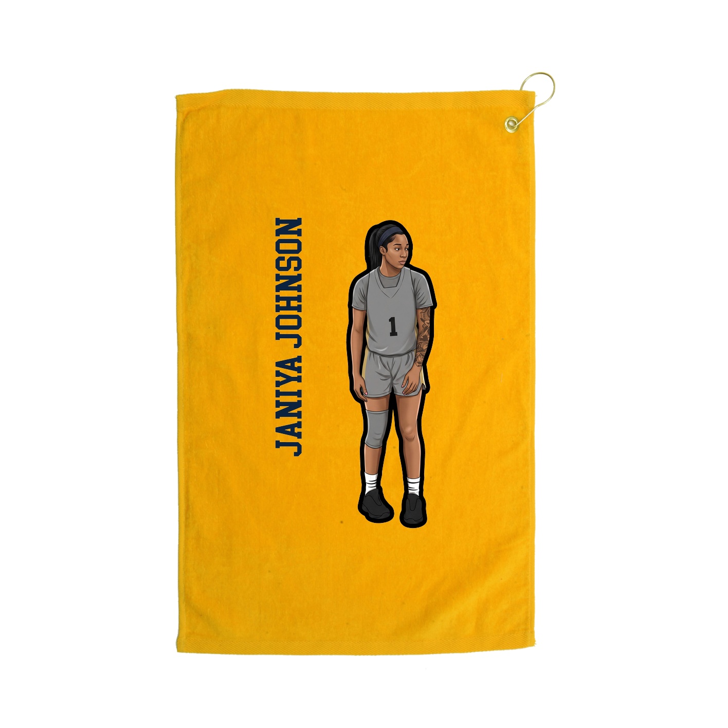 Golf Towel — Name Vertical in Gold