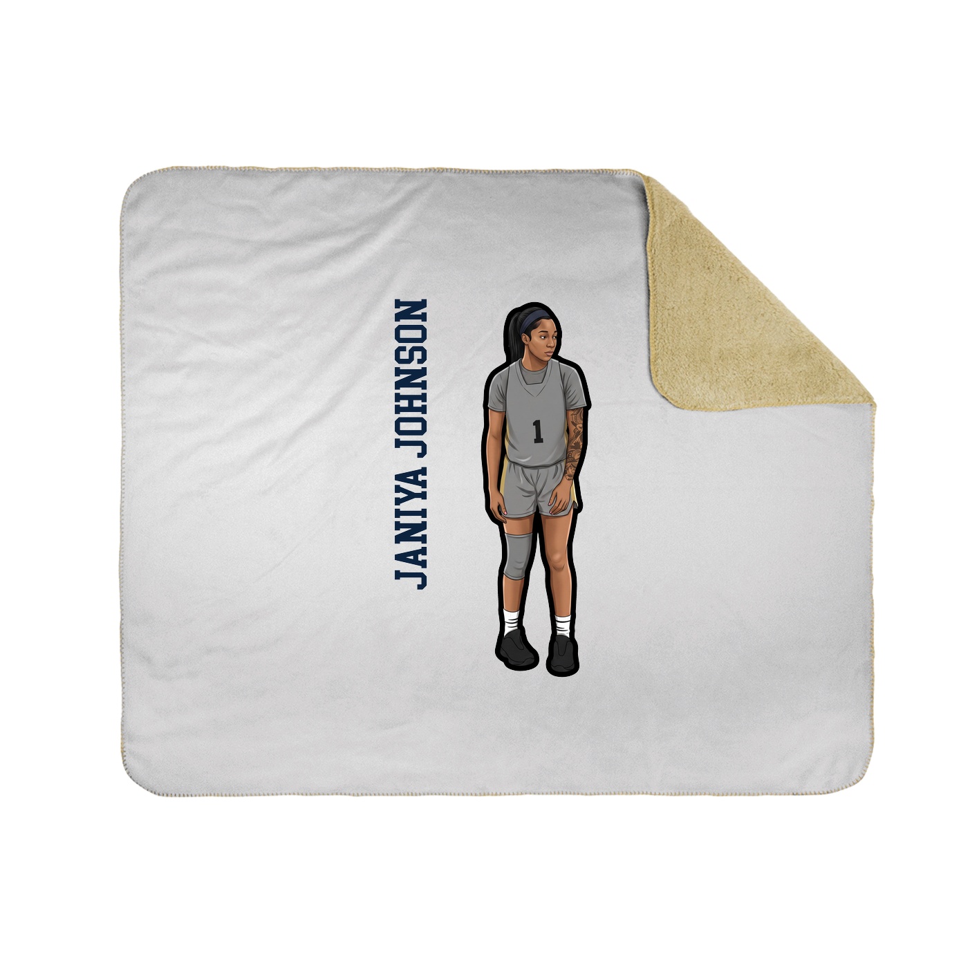 Throw Blanket — Name Vertical in White