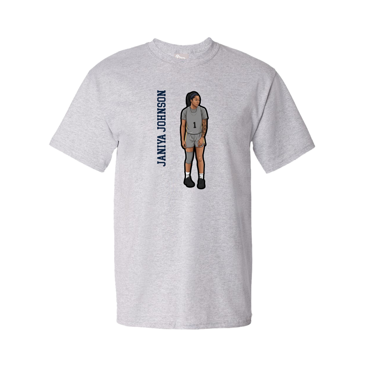 Youth Tee — Name Vertical in Grey