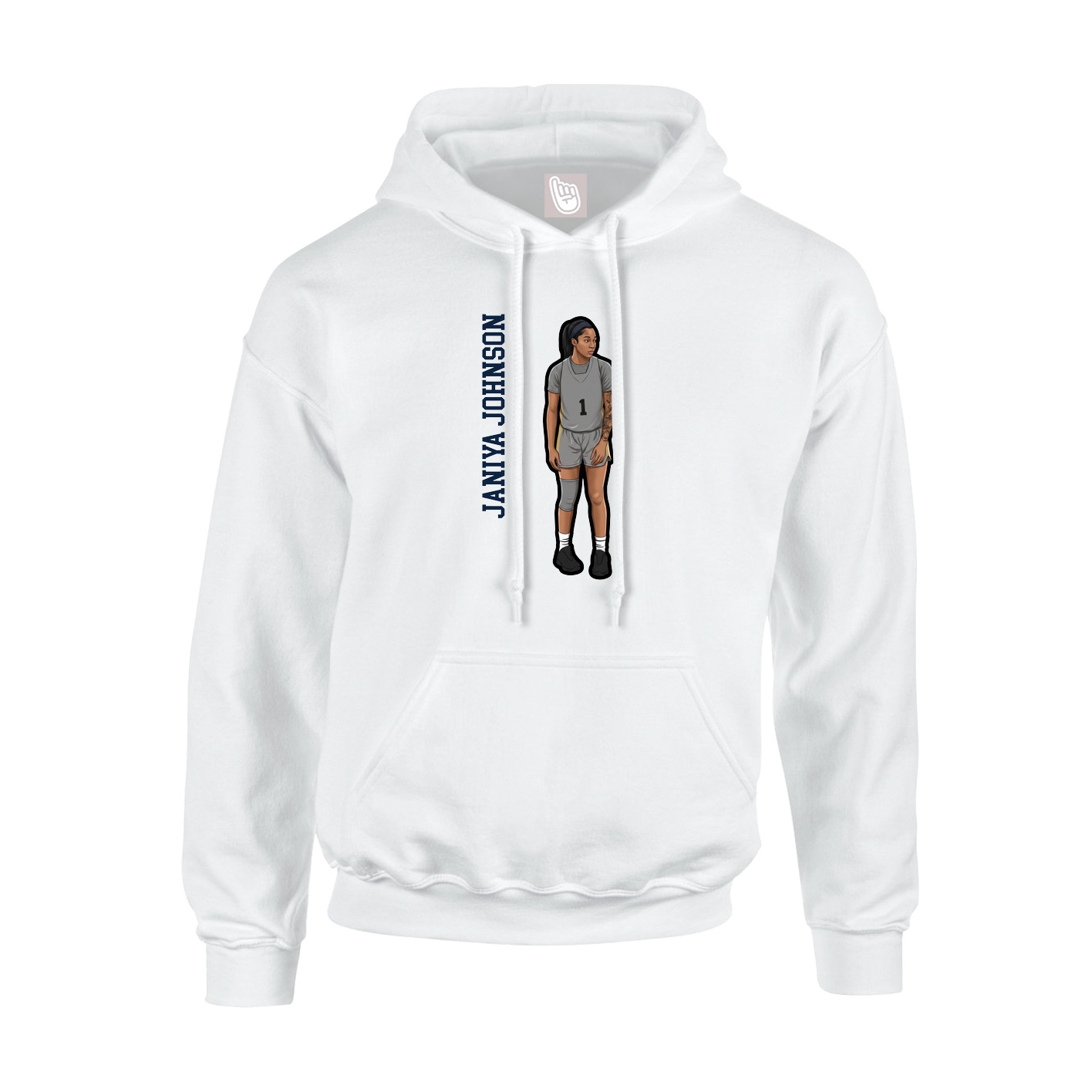 Hoodie — Name Vertical in White