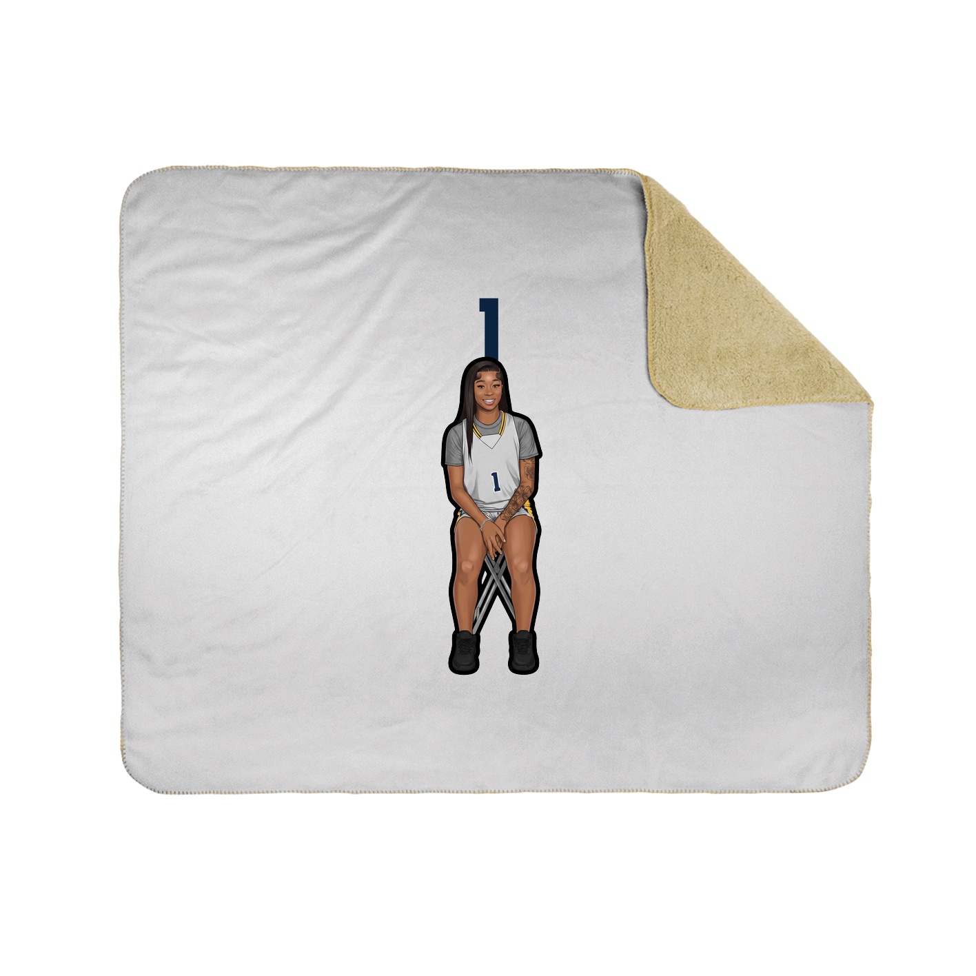 Throw Blanket — Number Top in White