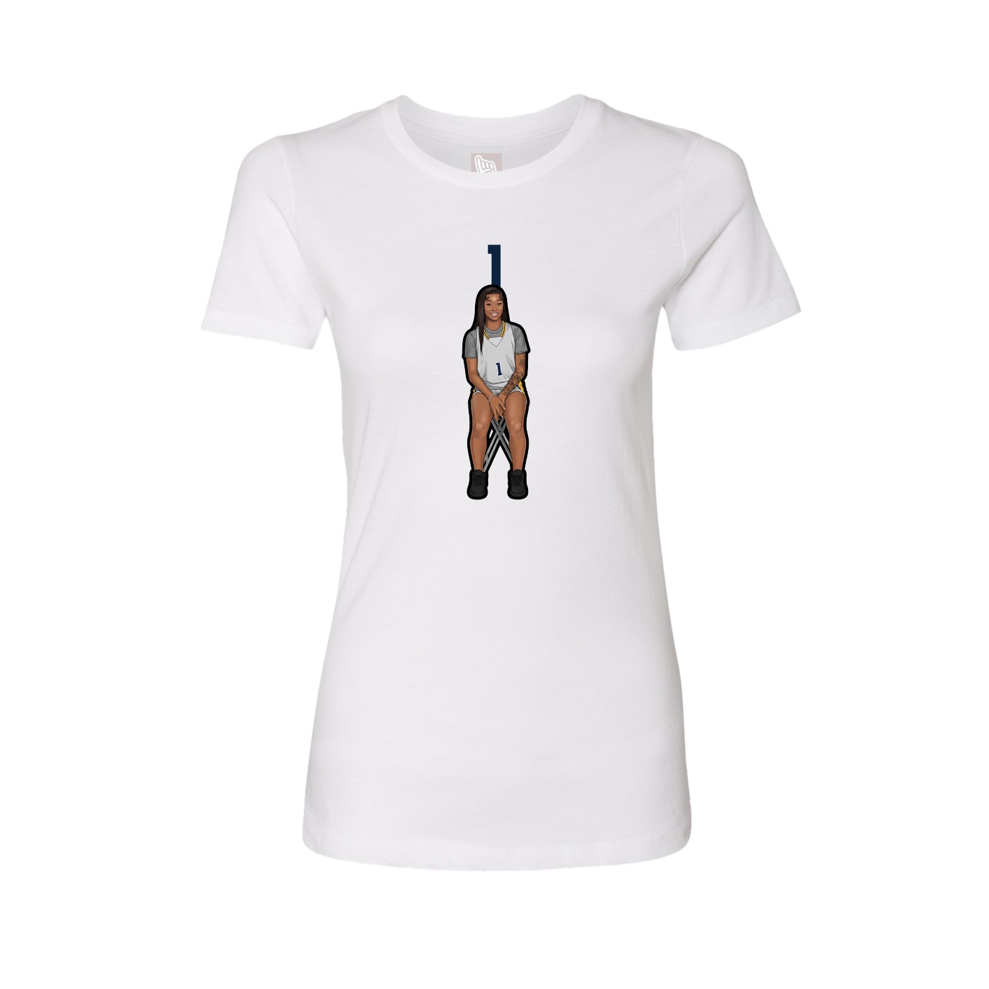 Womens Tee — Number Top in White