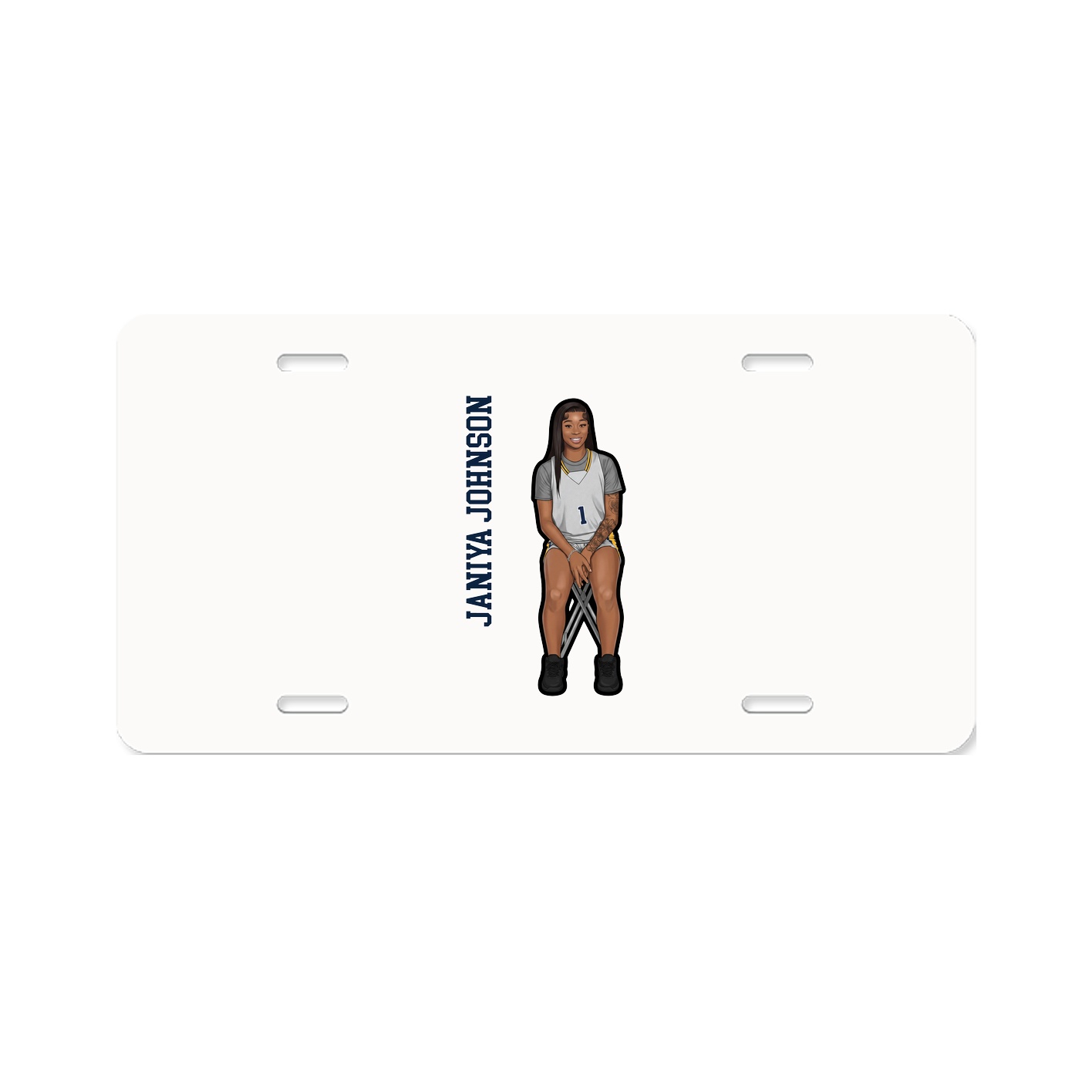 License Plate — Name Vertical in Classic