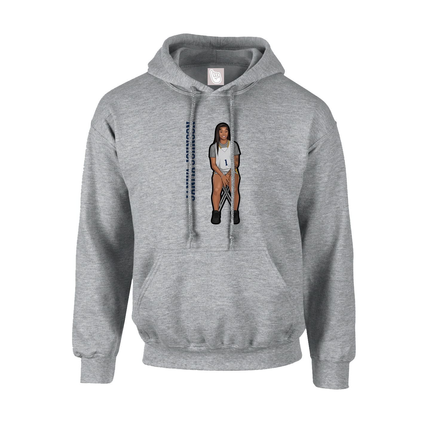 Youth Hoodie — Name Vertical in Grey