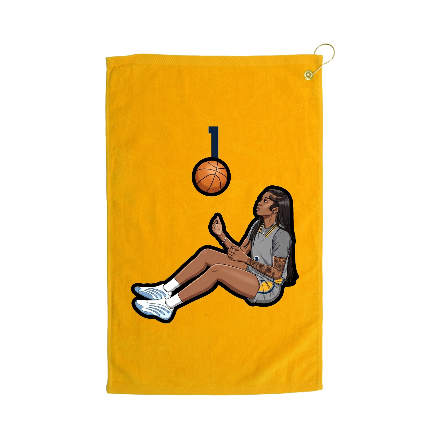 Golf Towel — Number Top in Gold