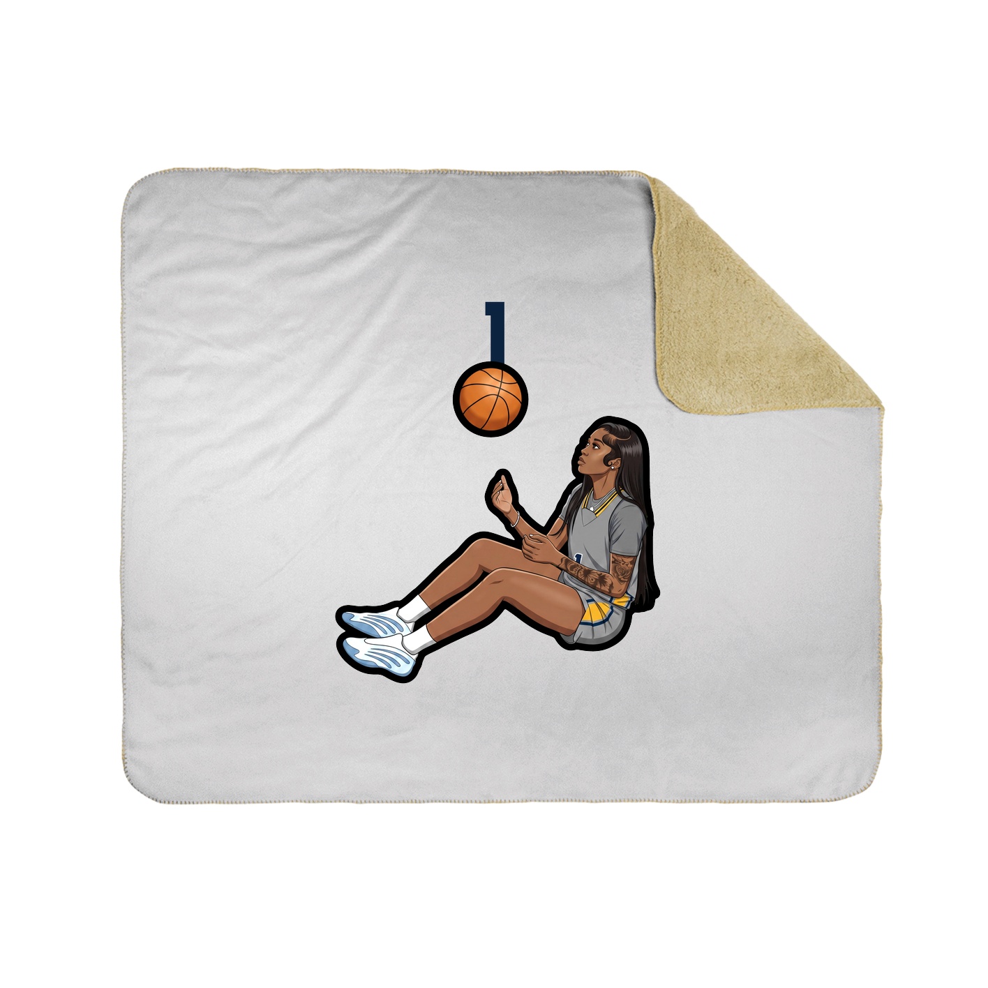 Throw Blanket — Number Top in White