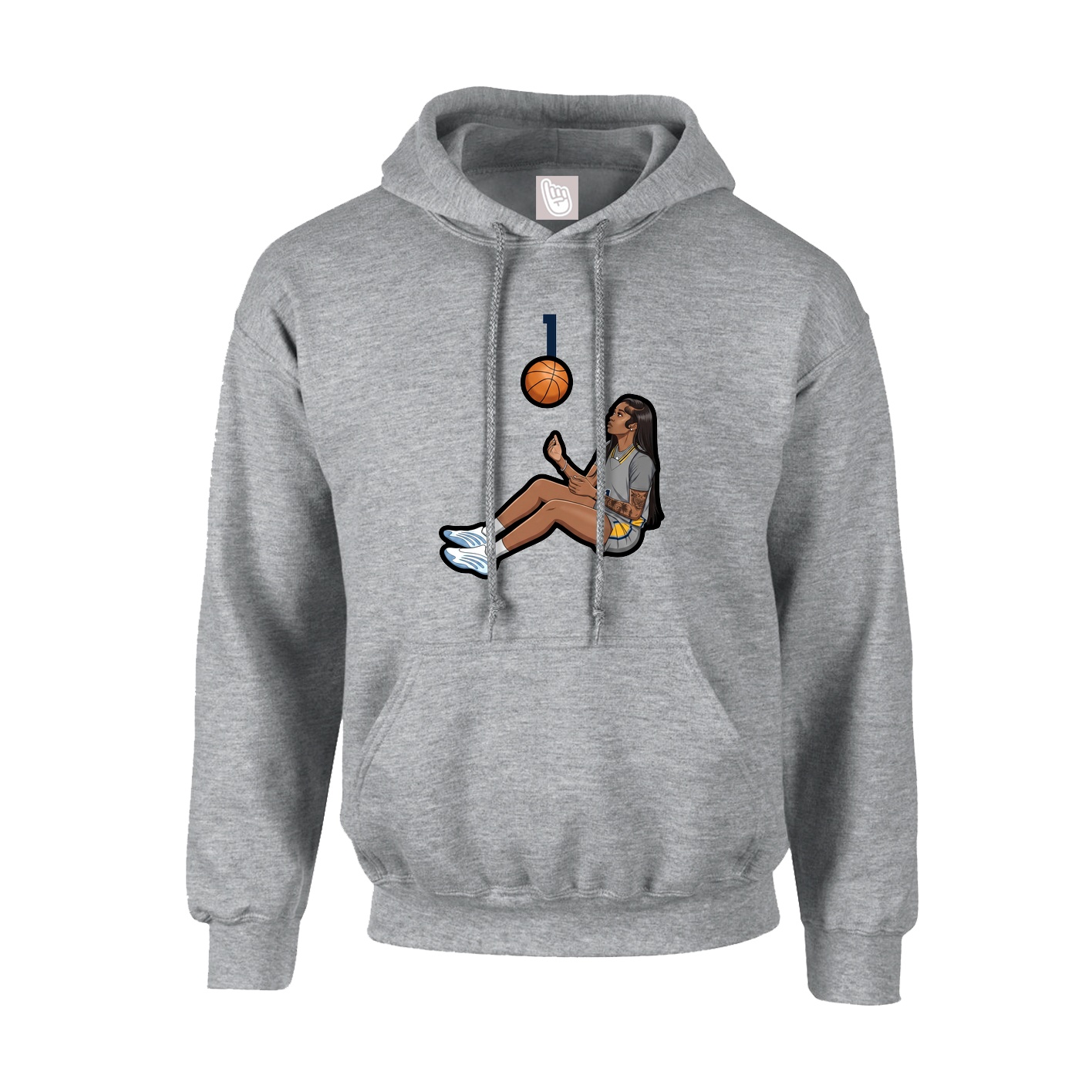 Hoodie — Number Top in Grey
