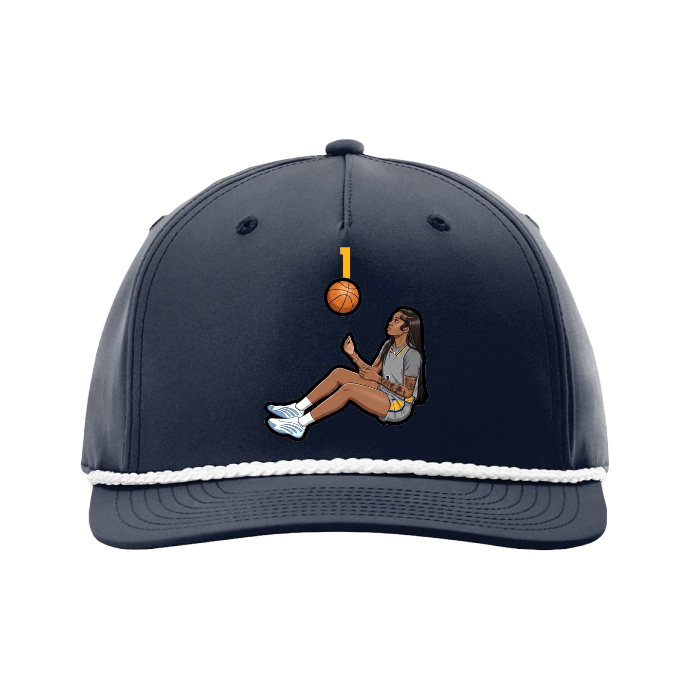 Five-Panel Classic Rope Cap — Number Top in Navy
