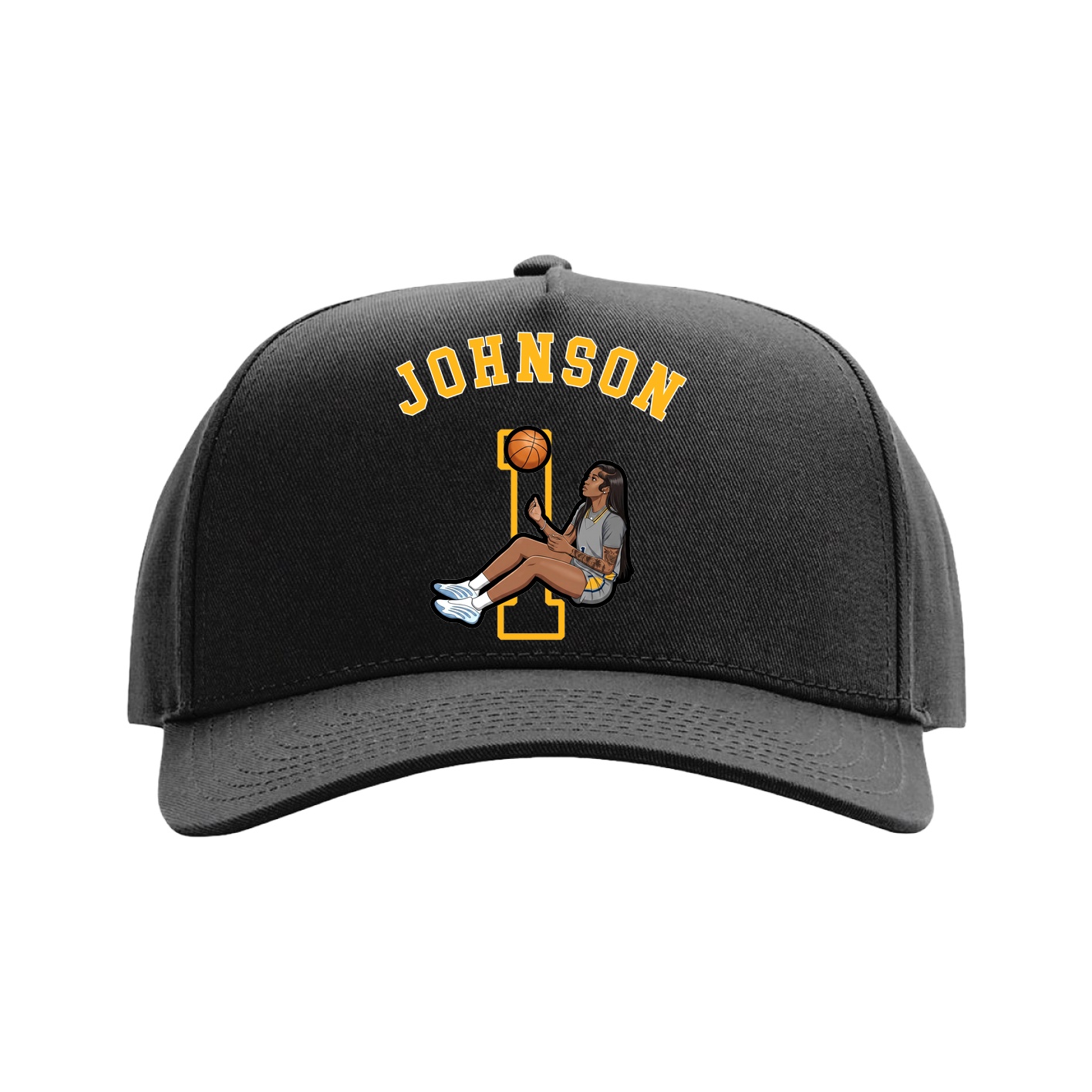 Full Fabric Five-Panel Champ Cap — Shirsey Arch in Black