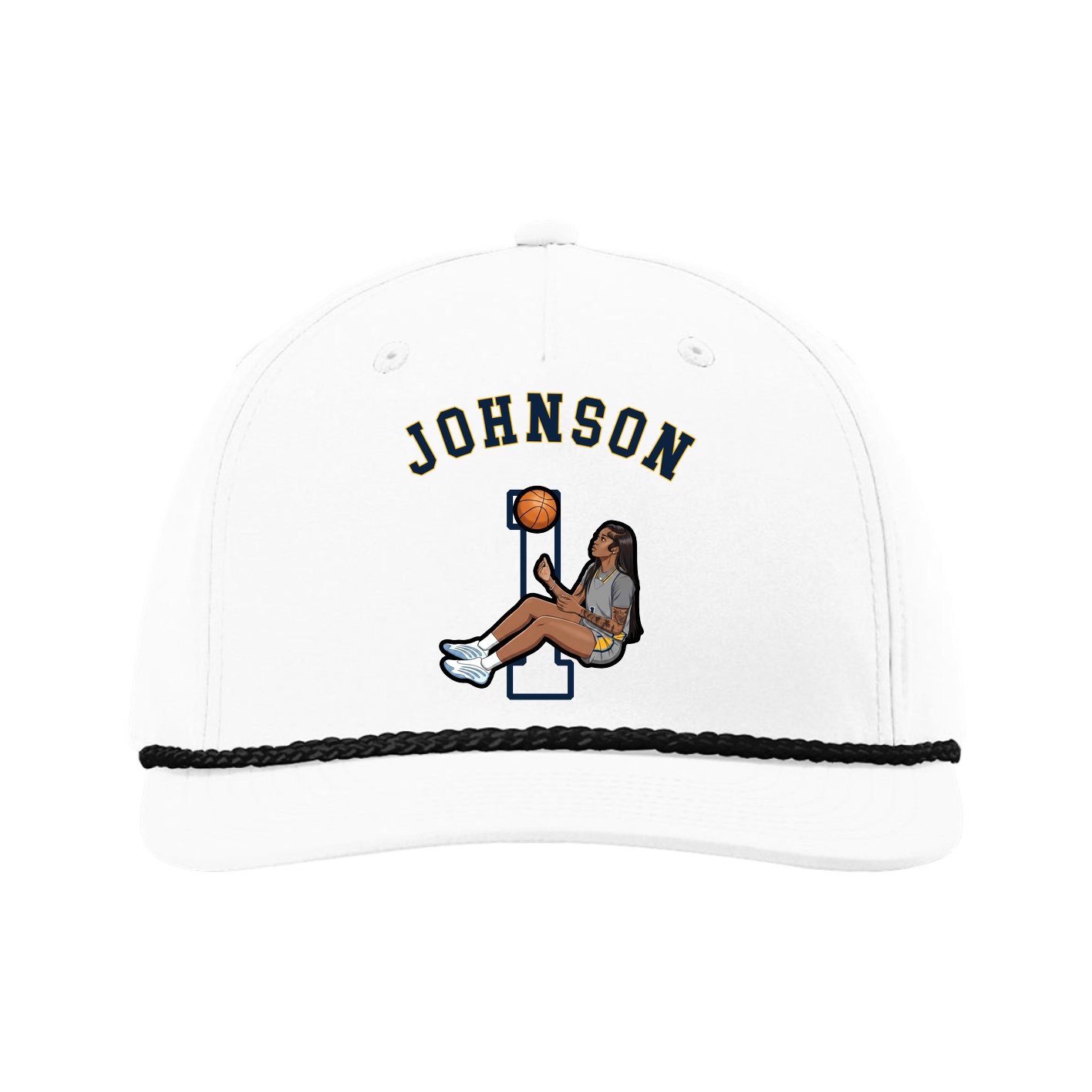 Five-Panel Classic Rope Cap — Shirsey Arch in White