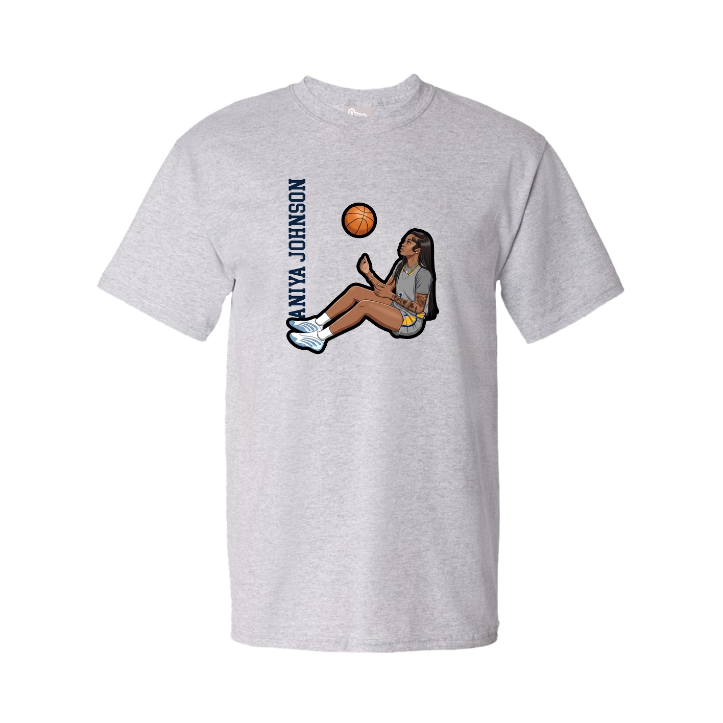 Tee — Name Vertical in Grey