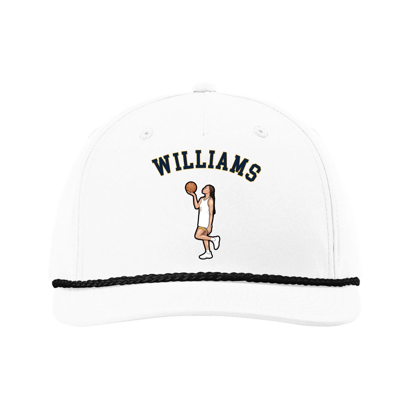 Five-Panel Classic Rope Cap — Shirsey Arch in White