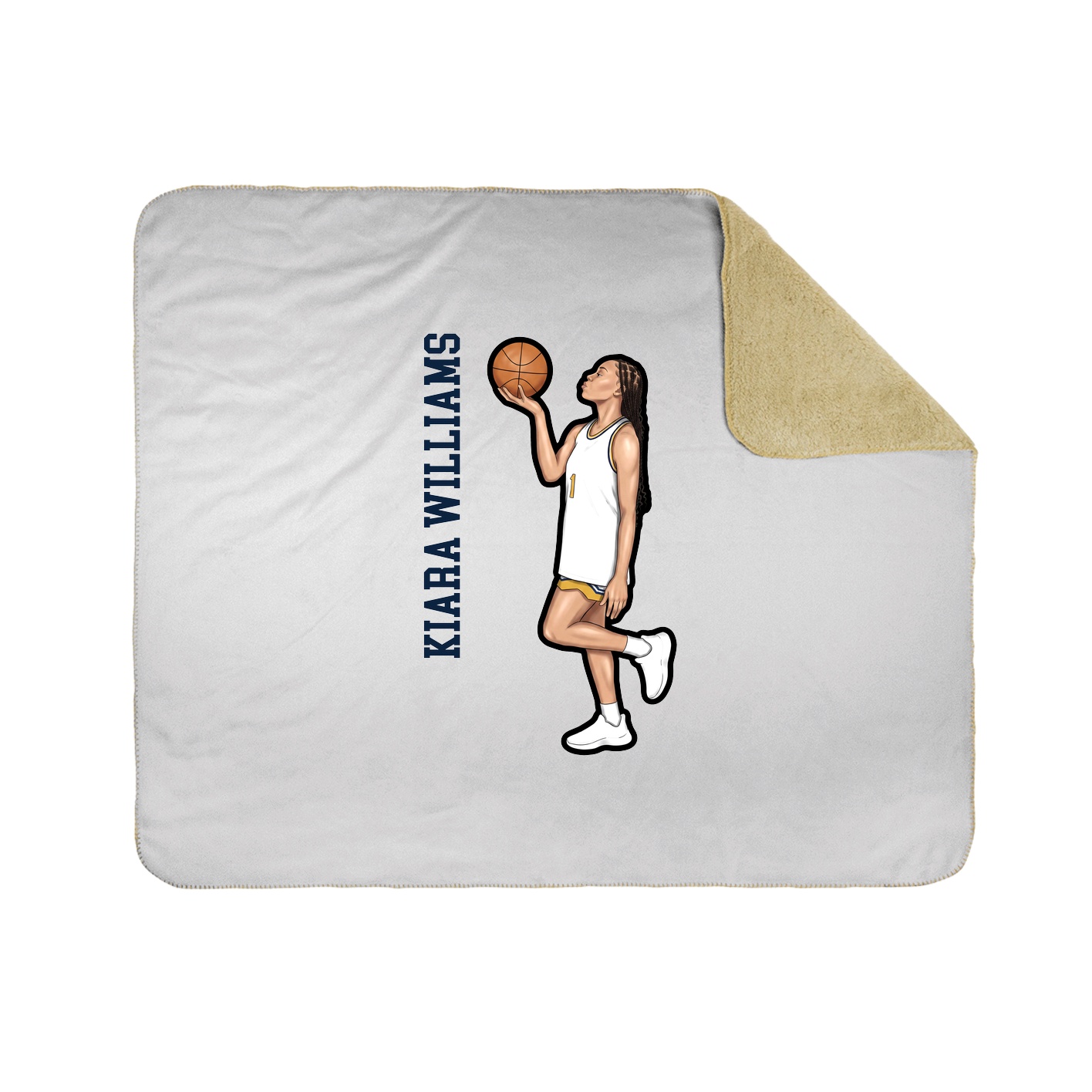 Throw Blanket — Name Vertical in White