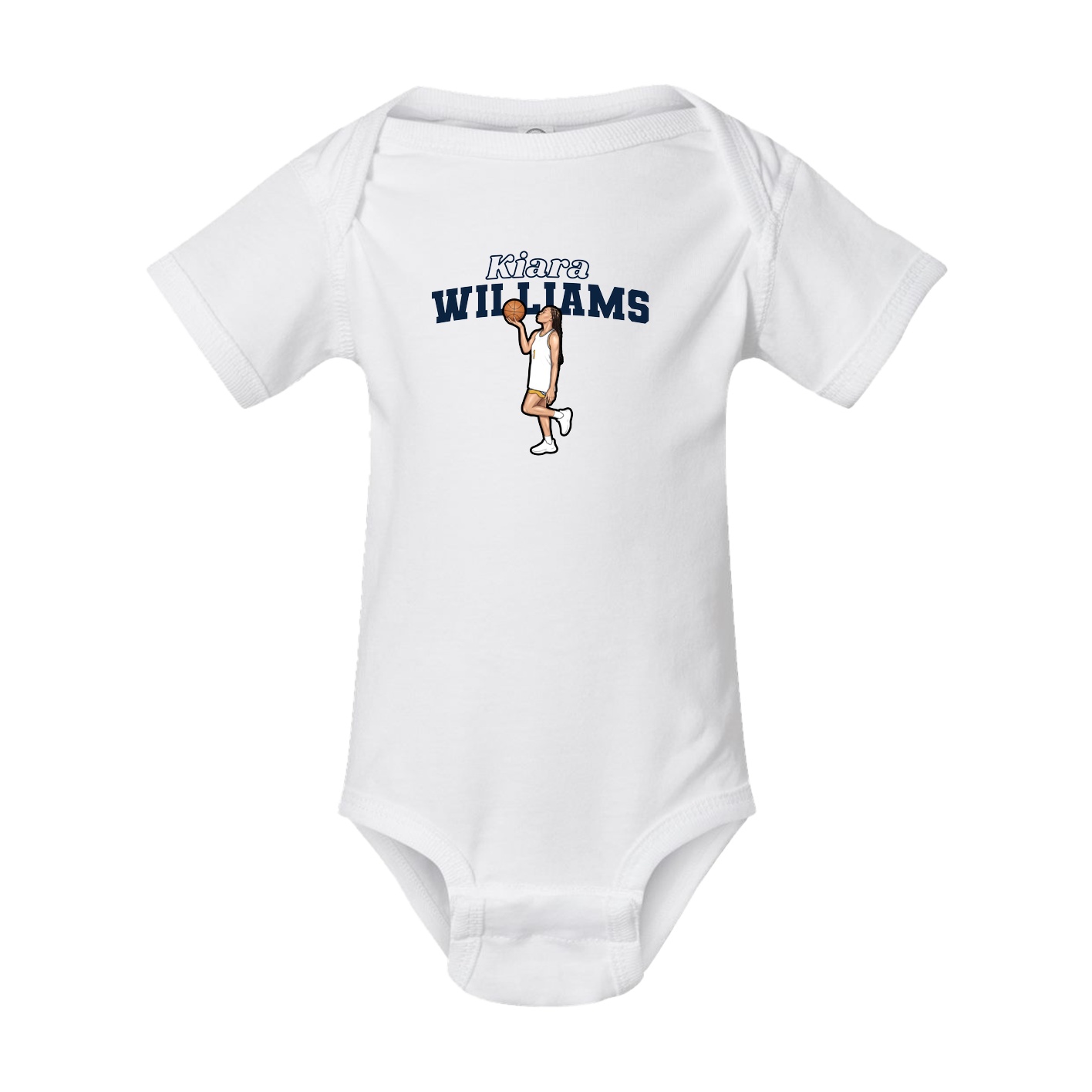 Baby Onesie — Name Arch in White
